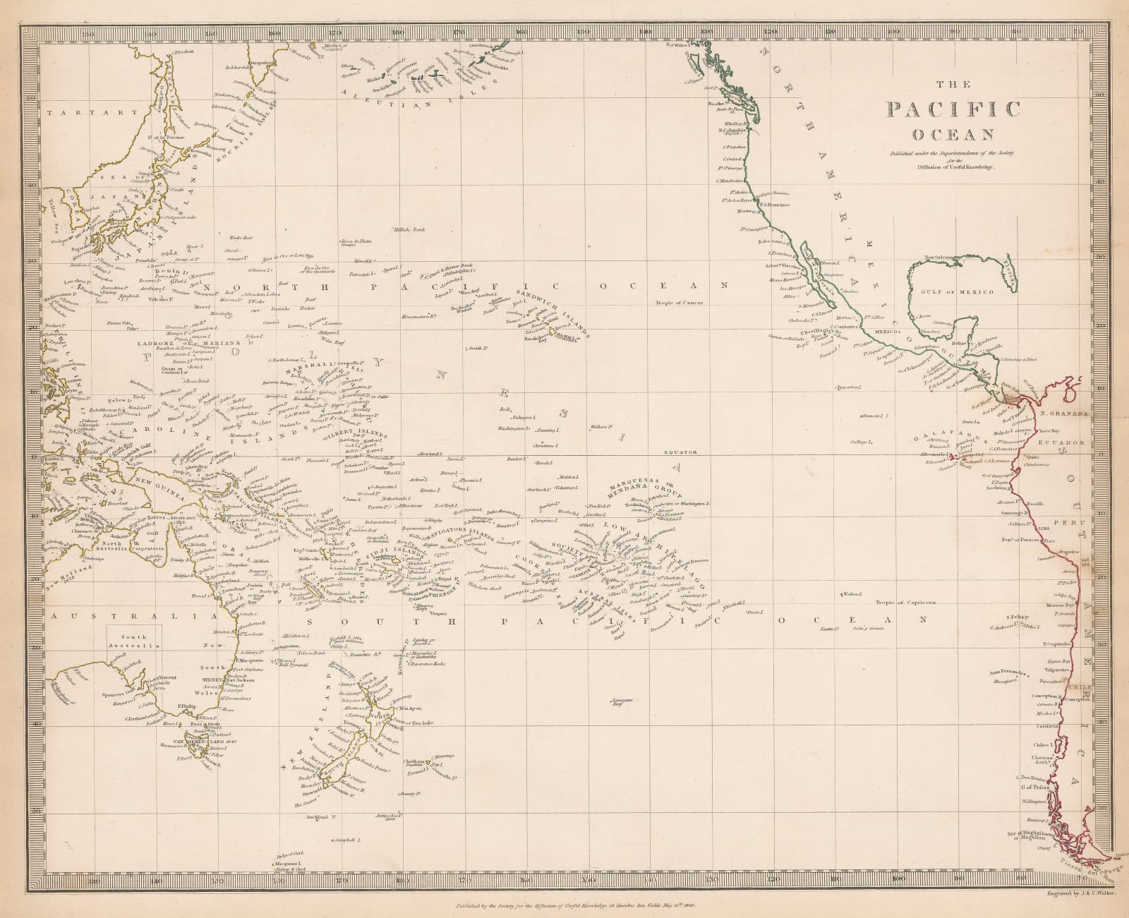 Society for the Diffusion of Useful Knowledge (SDUK), The Pacific Ocean, 1844