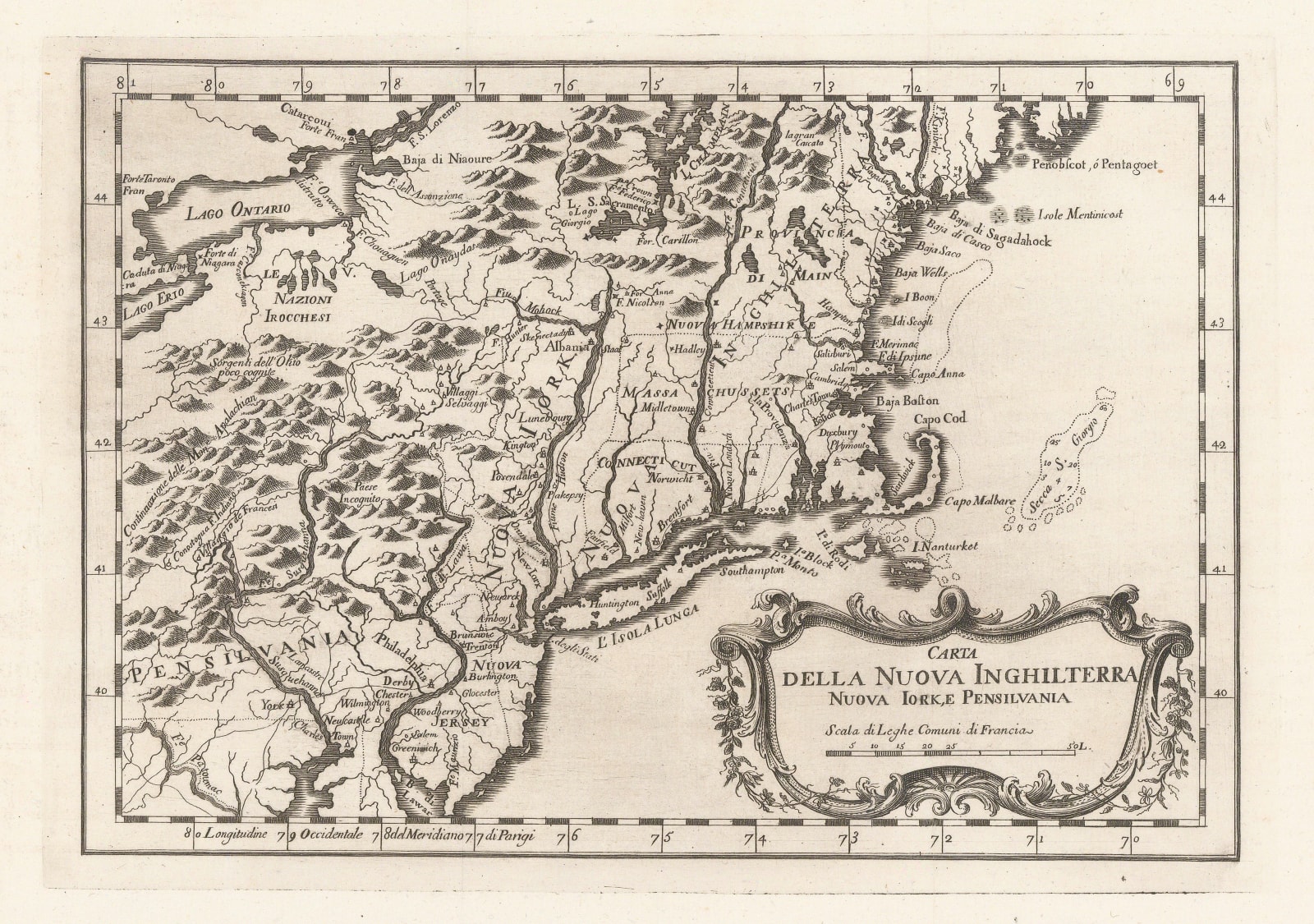 Marco Coltellini, New England, 1763