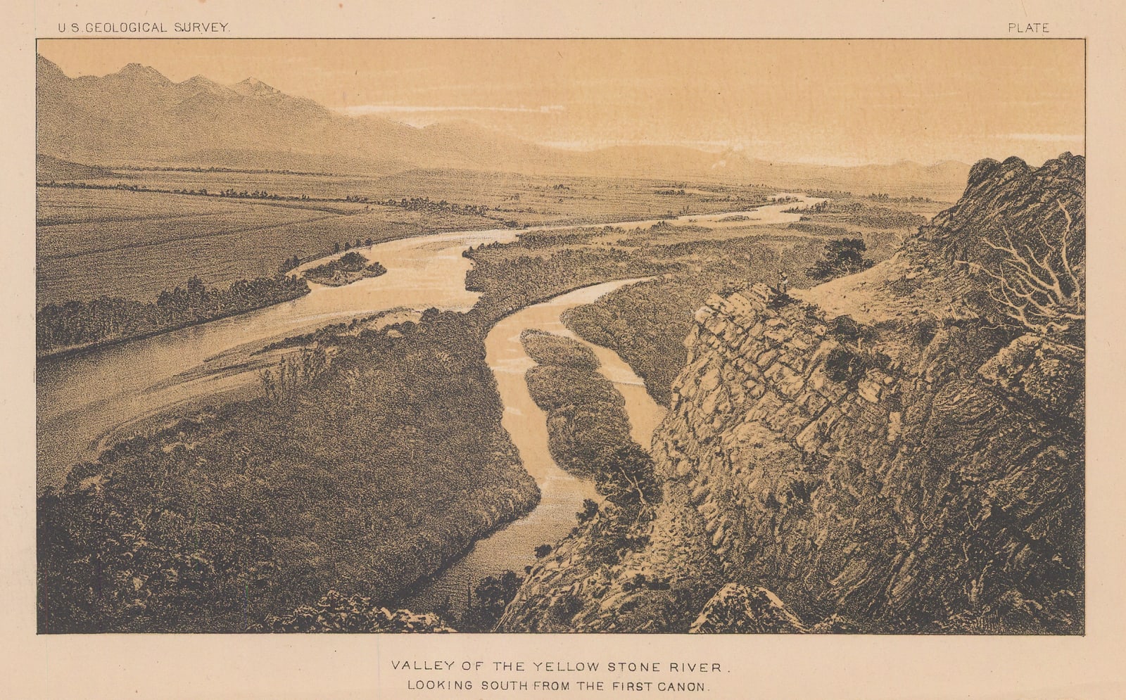 United States Geological Survey (USGS), Wyoming - Yellowstone River Valley, 1883