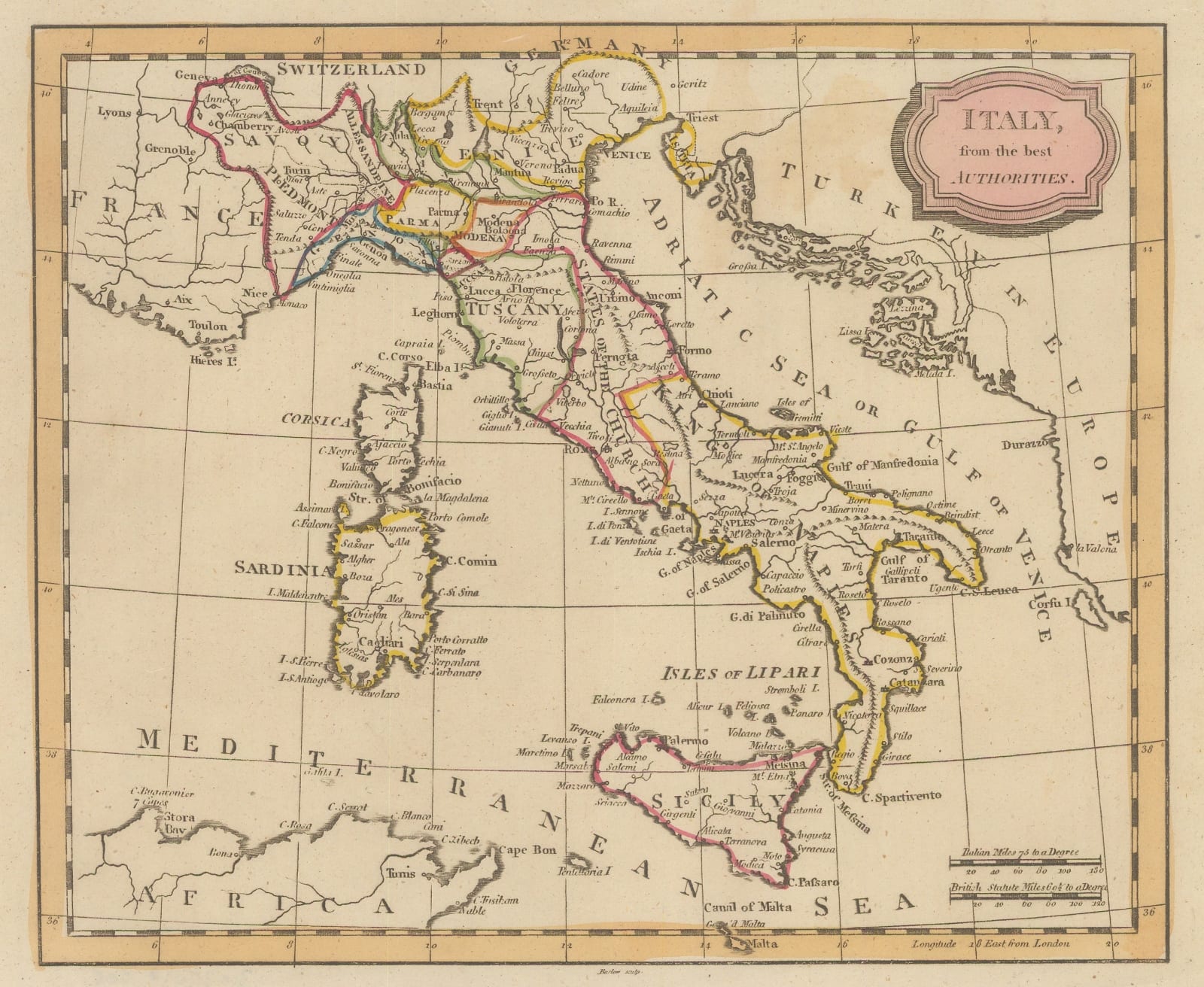 C. & E. Brightly, Italy, 1807
