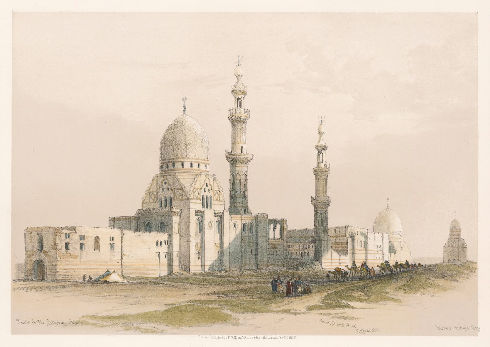 David Roberts, Egypt - Cairo, Tombs of the Caliphs, 1849