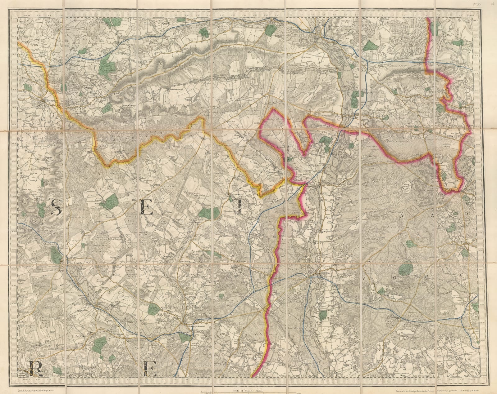 Ordnance Survey, Wimborne, Blandford, Shaftesbury, Lynhurst, Salisbury & Ringwood, 1872