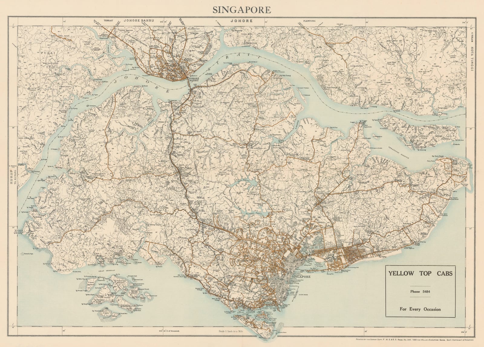 A.C. Willis, Map of Singapore, 1935