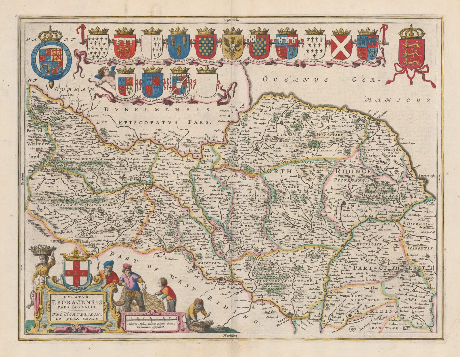 Willem & Jan Blaeu, The North Riding of Yorkshire, 1648