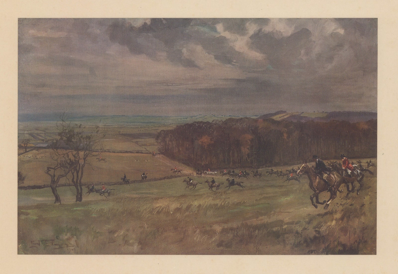 Lionel Edwards, Fox Hunting - Middleton Hunt, 1928