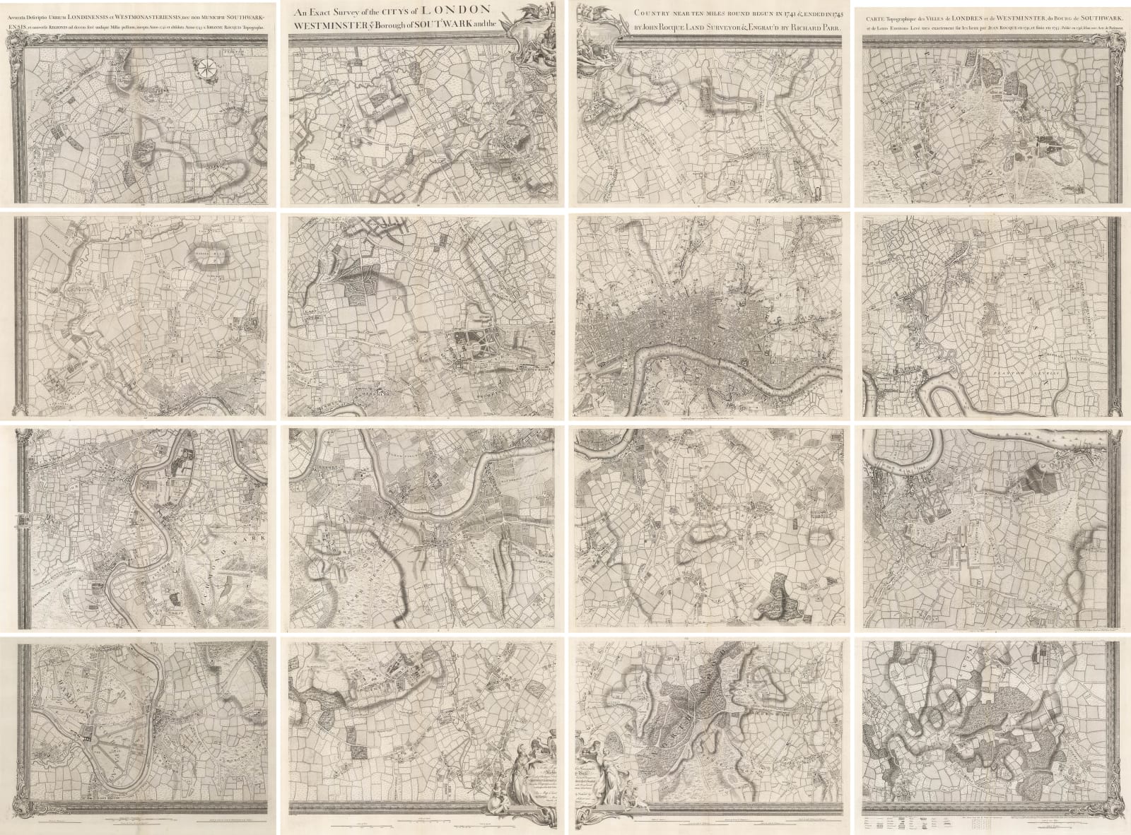 John Rocque, An Exact Survey of the City of London, Westminster, Borough of Southwark and the Country 10 miles around, 1747