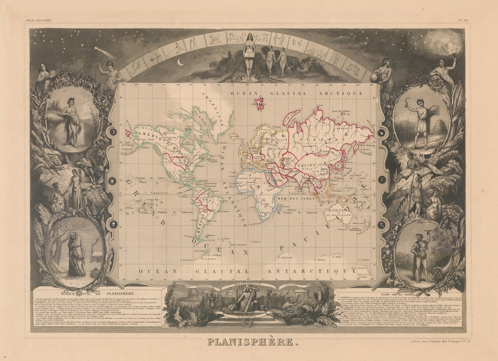 Victor Levasseur, Planisphere, 1847