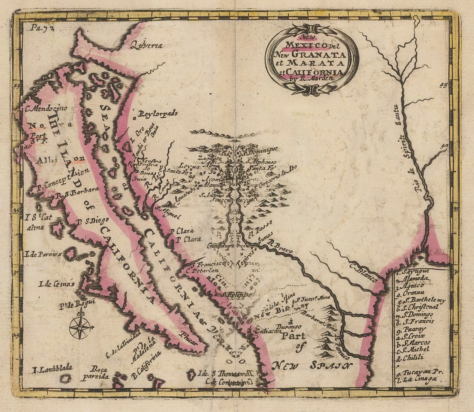 Robert Morden, California as an Island, 1688