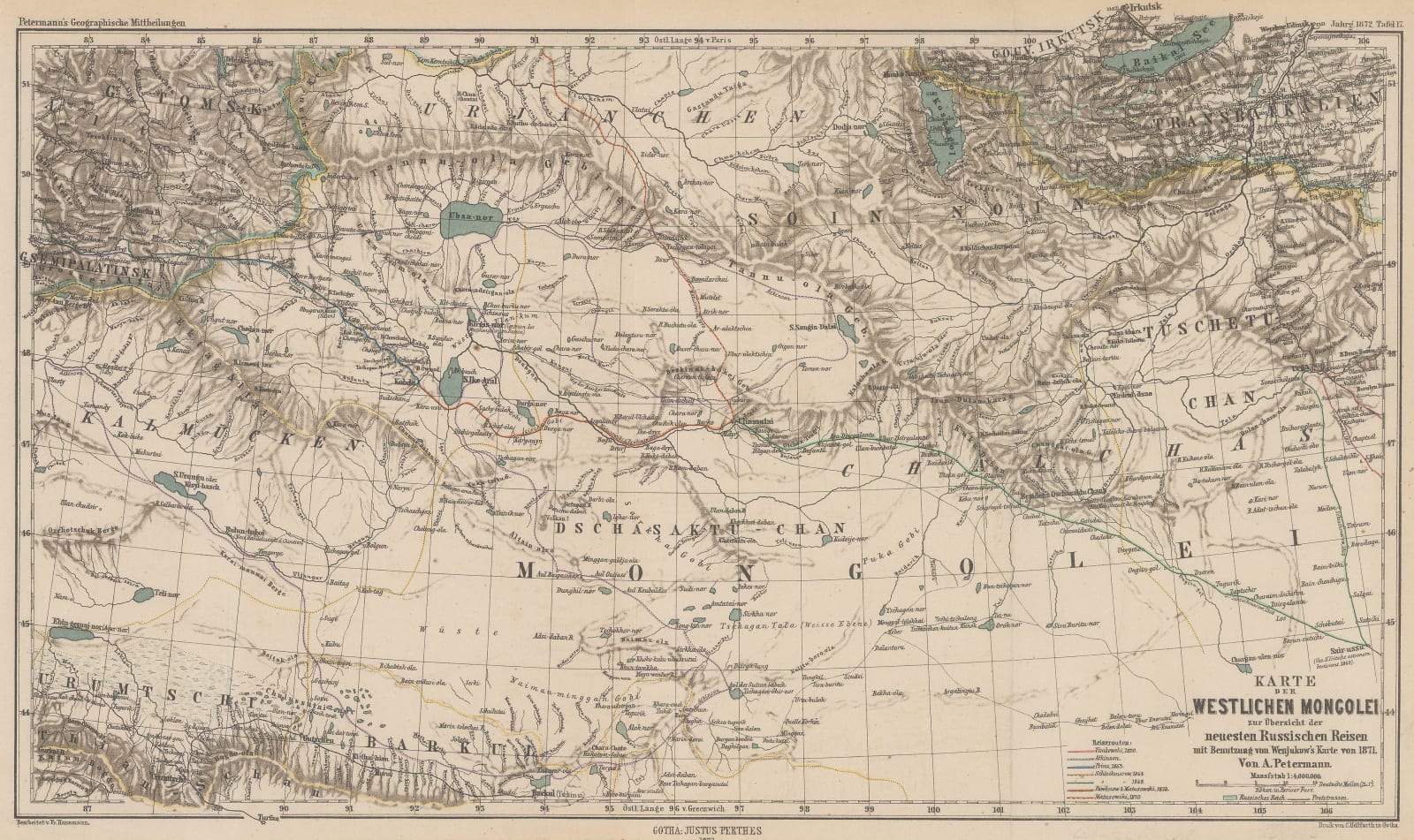 Justus Perthes, Western Mongolia, 1872