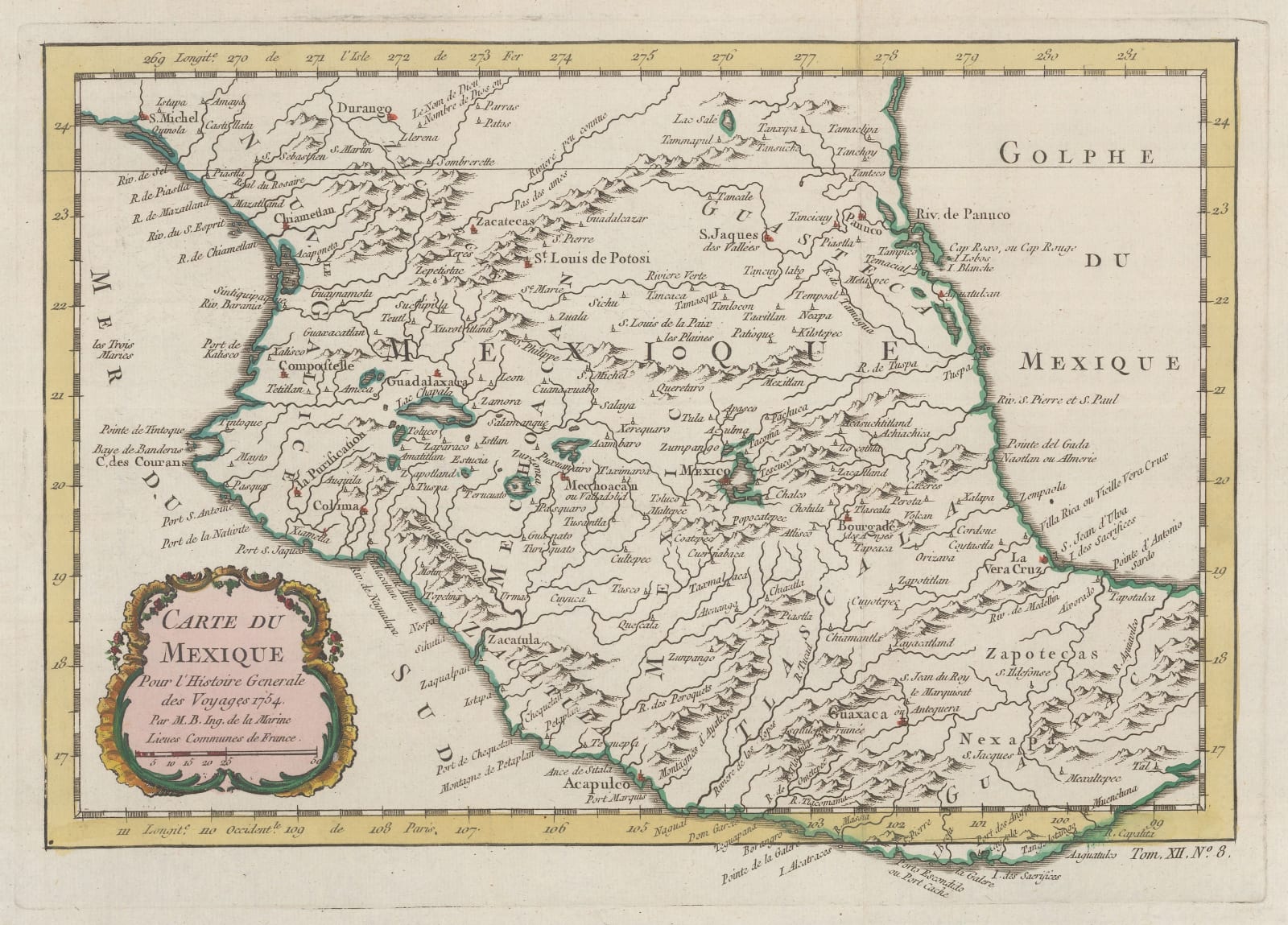 Jacques-Nicolas Bellin, Mexico, 1754