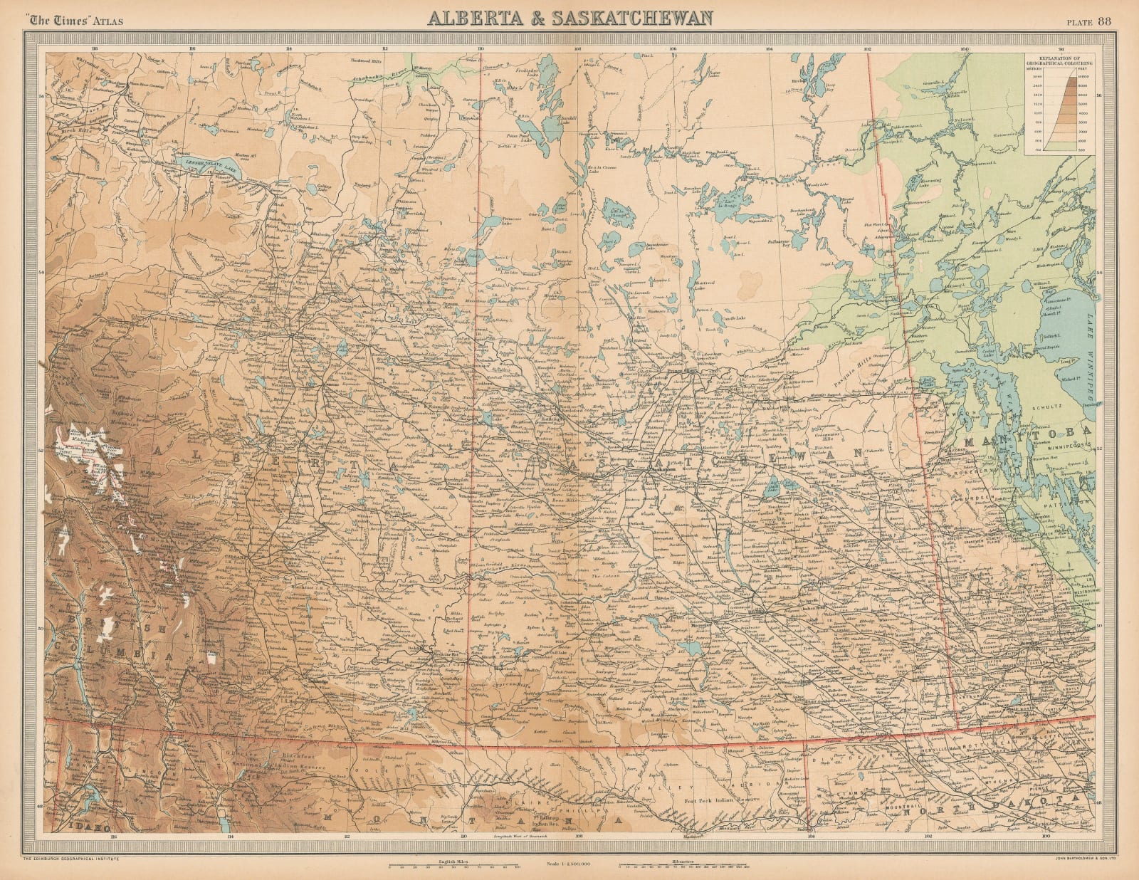 John Bartholomew & Son, Alberta & Saskatchewan, 1922