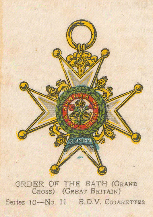 BDV Cigarettes, British Army - Order of the Bath, 1920 c.