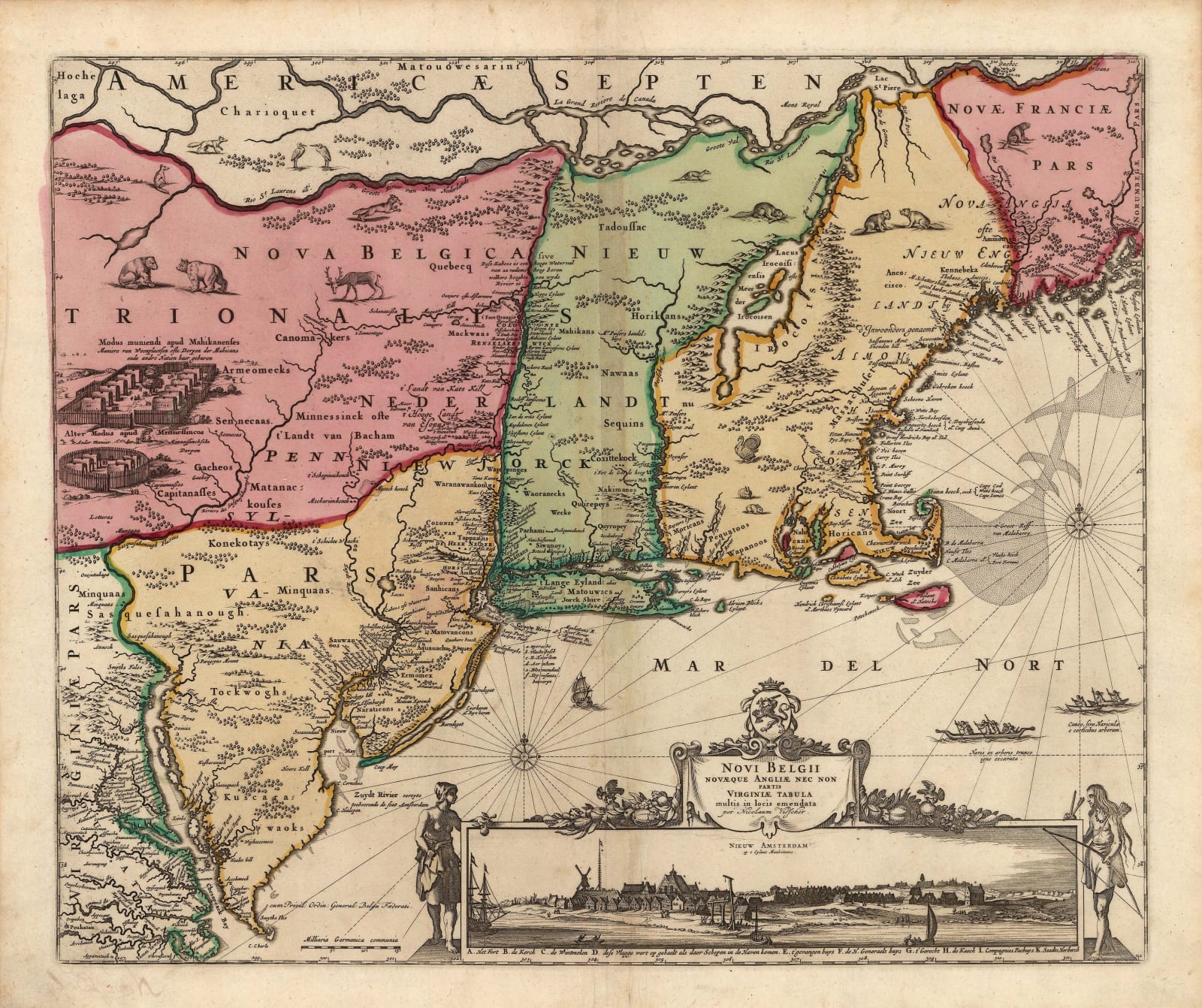 C. & N. Visscher, Seminal map of New England and New York, 1684 c.