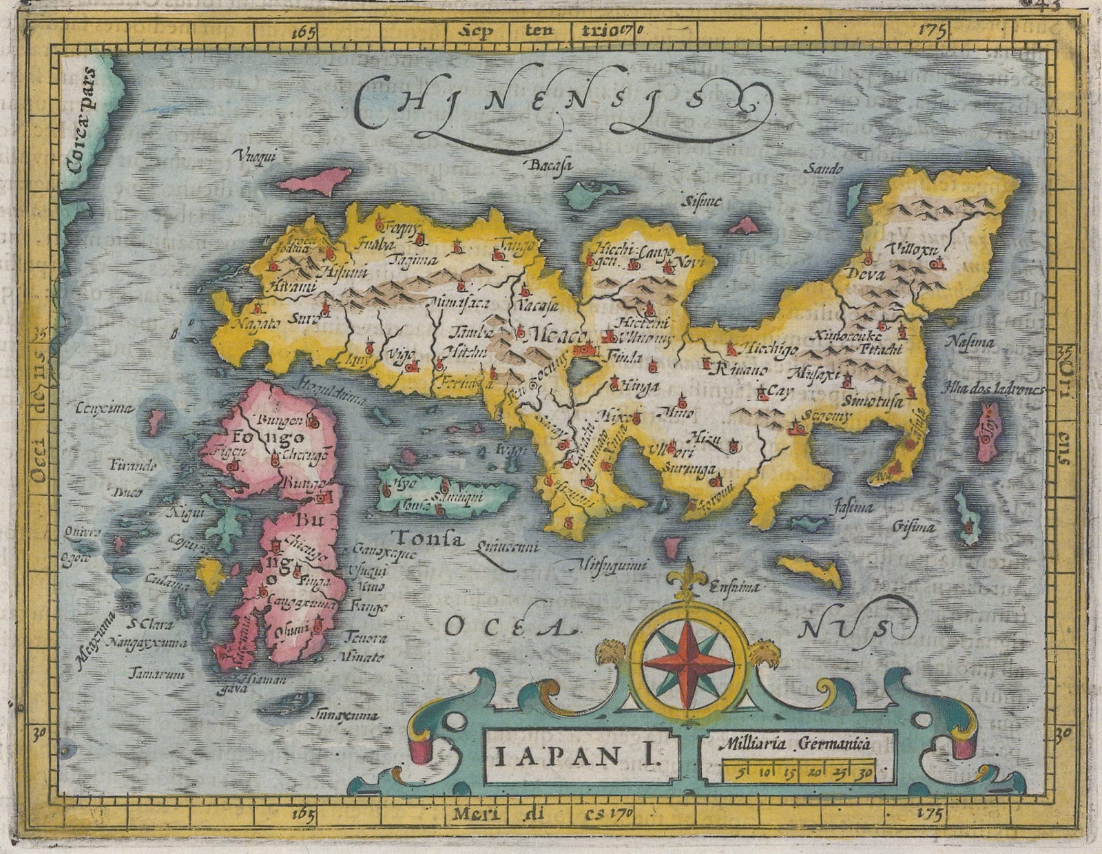 Mercator Hondius, Early map of Japan, 1625