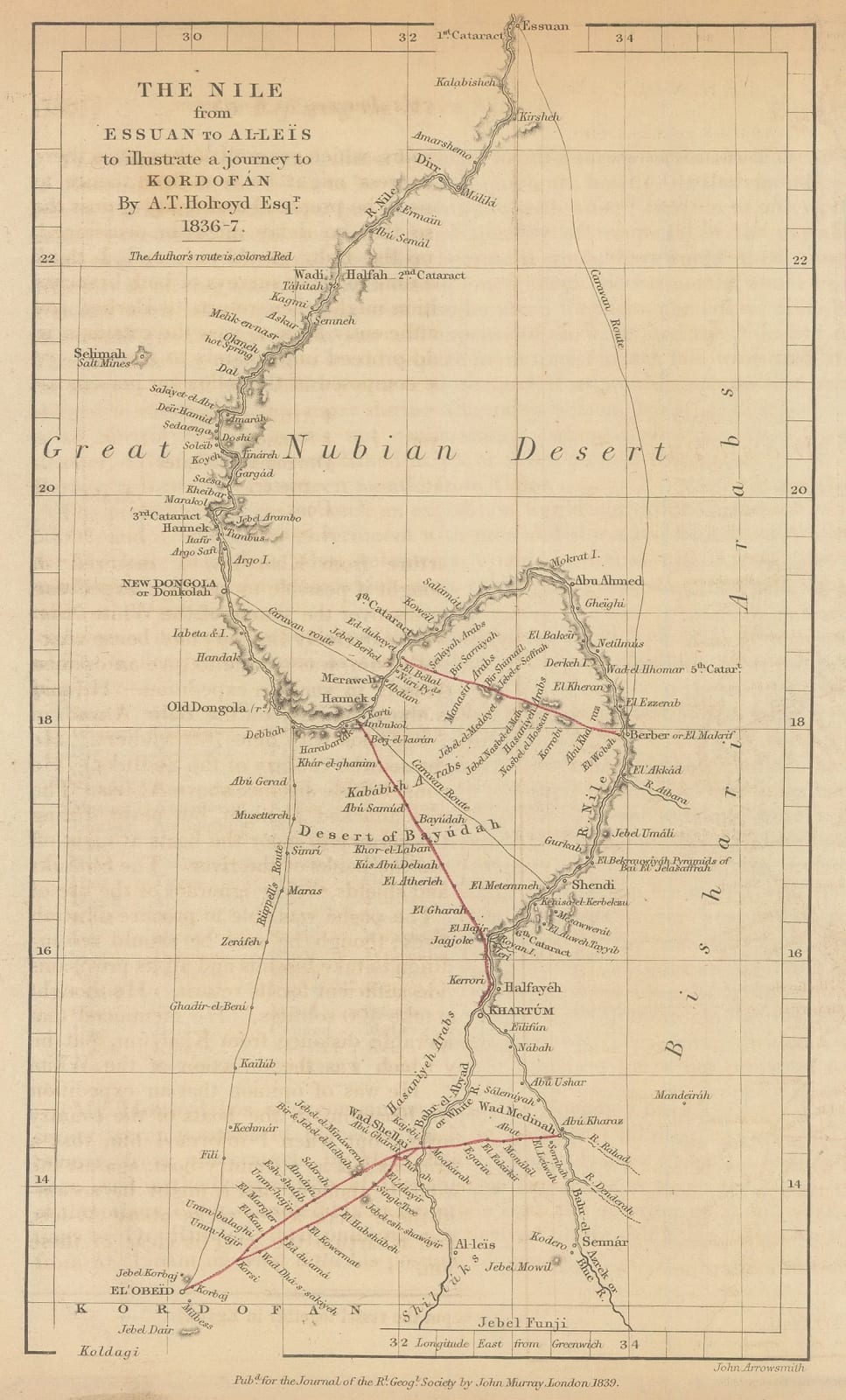 Royal Geographical Society (RGS), The Nile from Essuan to Al-Leis to Illustrate a Journey to Kordofan, 1839
