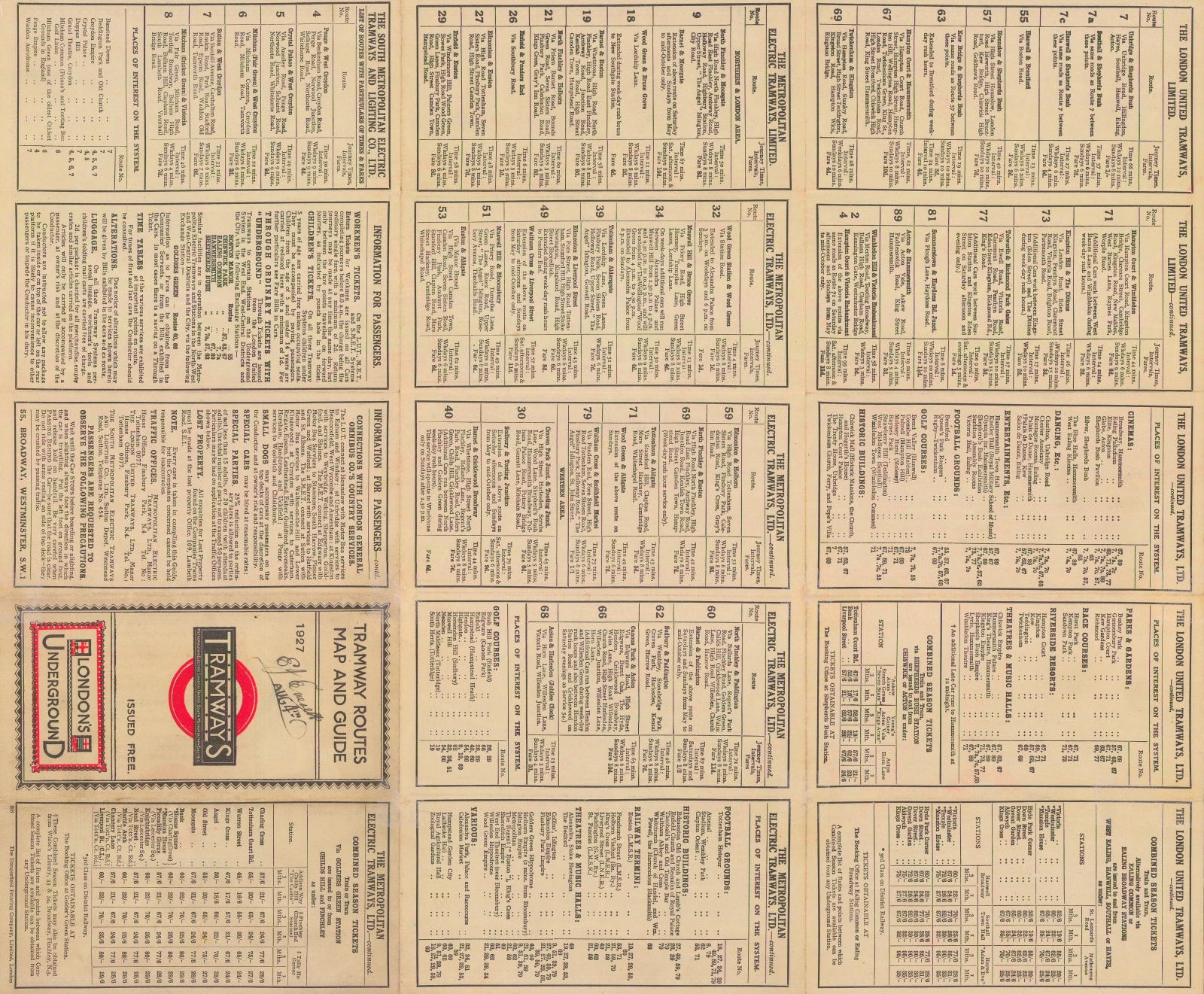 Dangerfield Printing, London Tramways, 1927