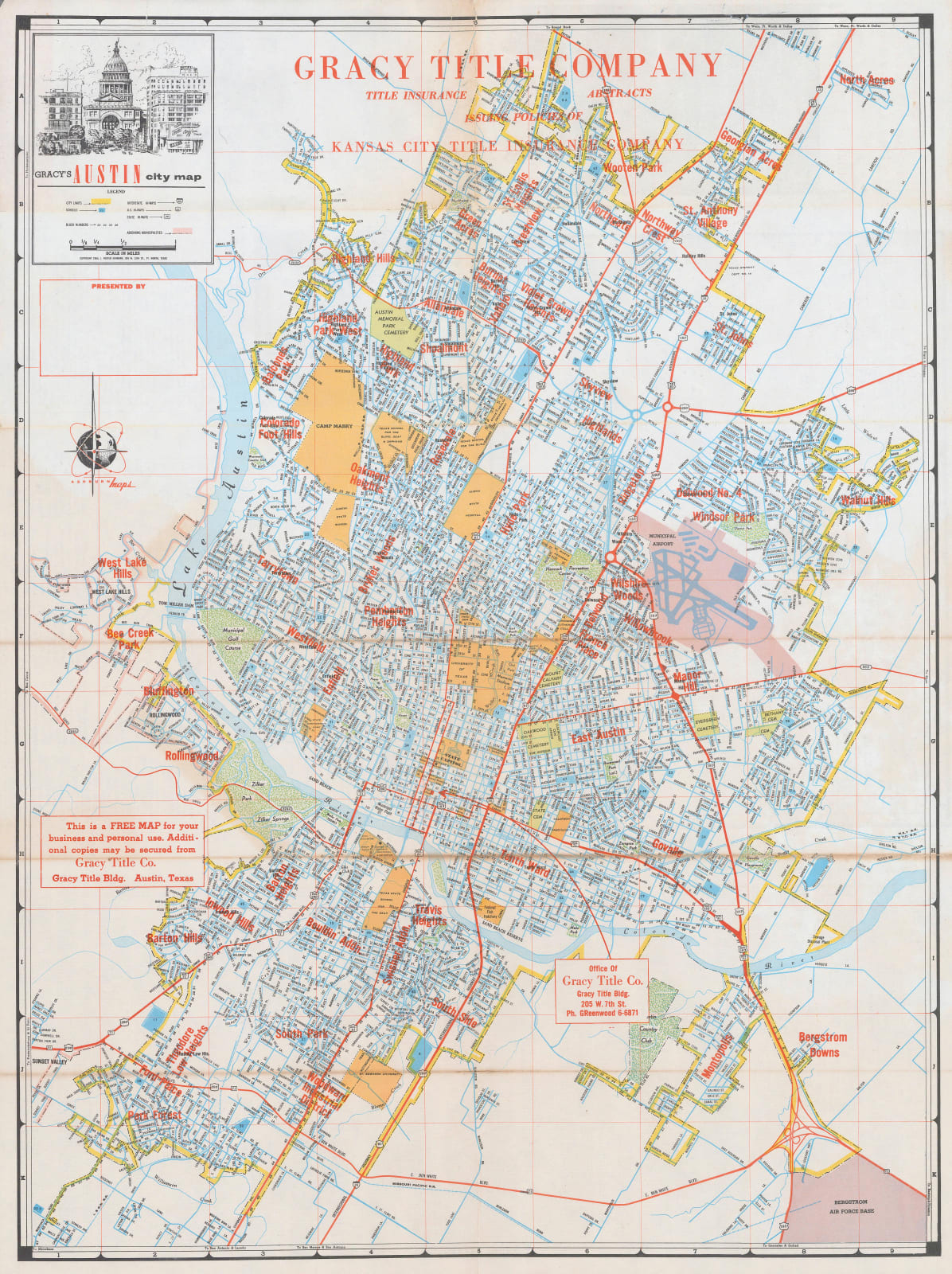 J. Foster Ashburn, City Plan of Austin, Texas, 1963