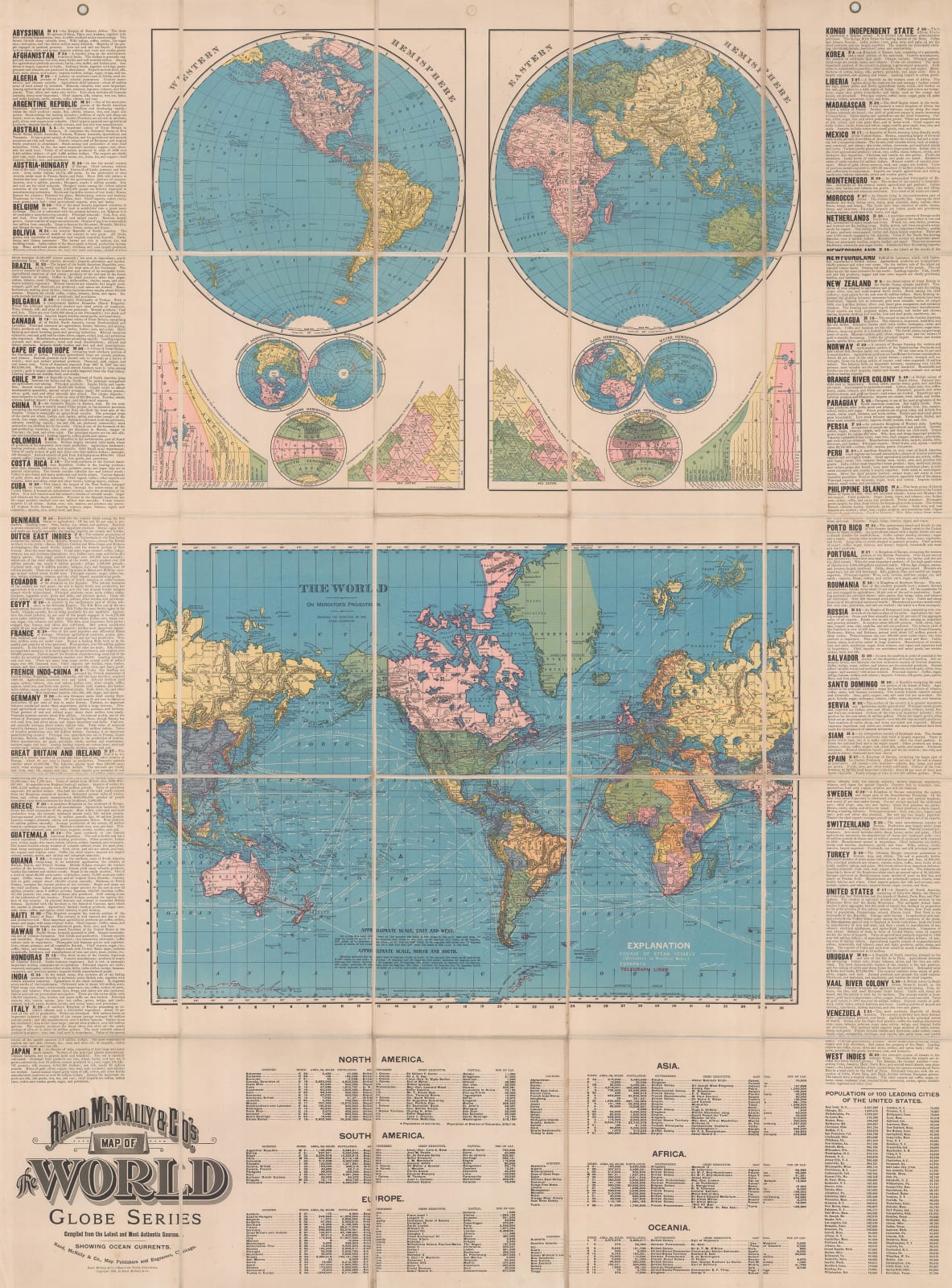 Rand, McNally & Co., Rand McNally & Co's Map of the World, 1901