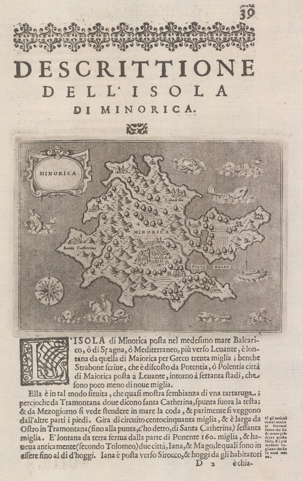 Tomaso Porcacchi, Menorca (Minorca), 1620