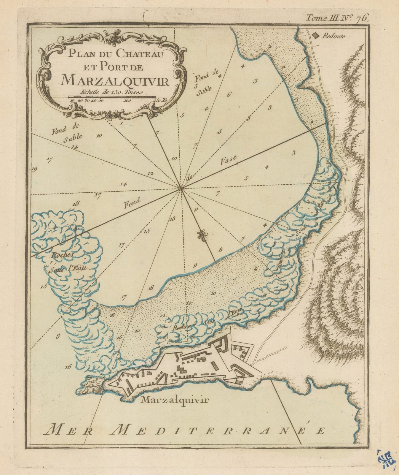 Jacques-Nicolas Bellin, Chart of Mers El Kébir harbour and castle, 1764