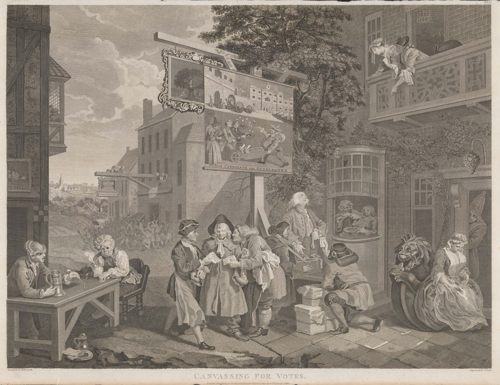 William Hogarth, London - Hogarth - Humours of an Election, 1800 c.