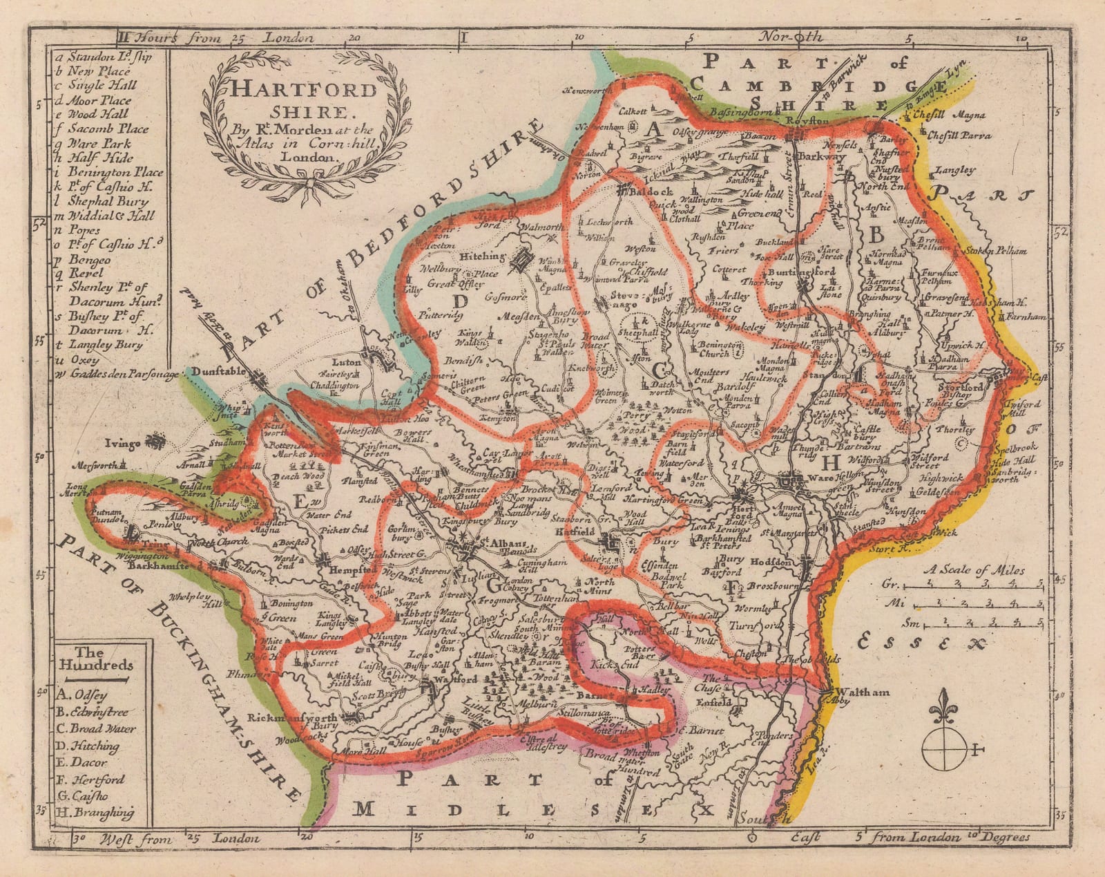 Robert Morden, Hertfordshire, 1708