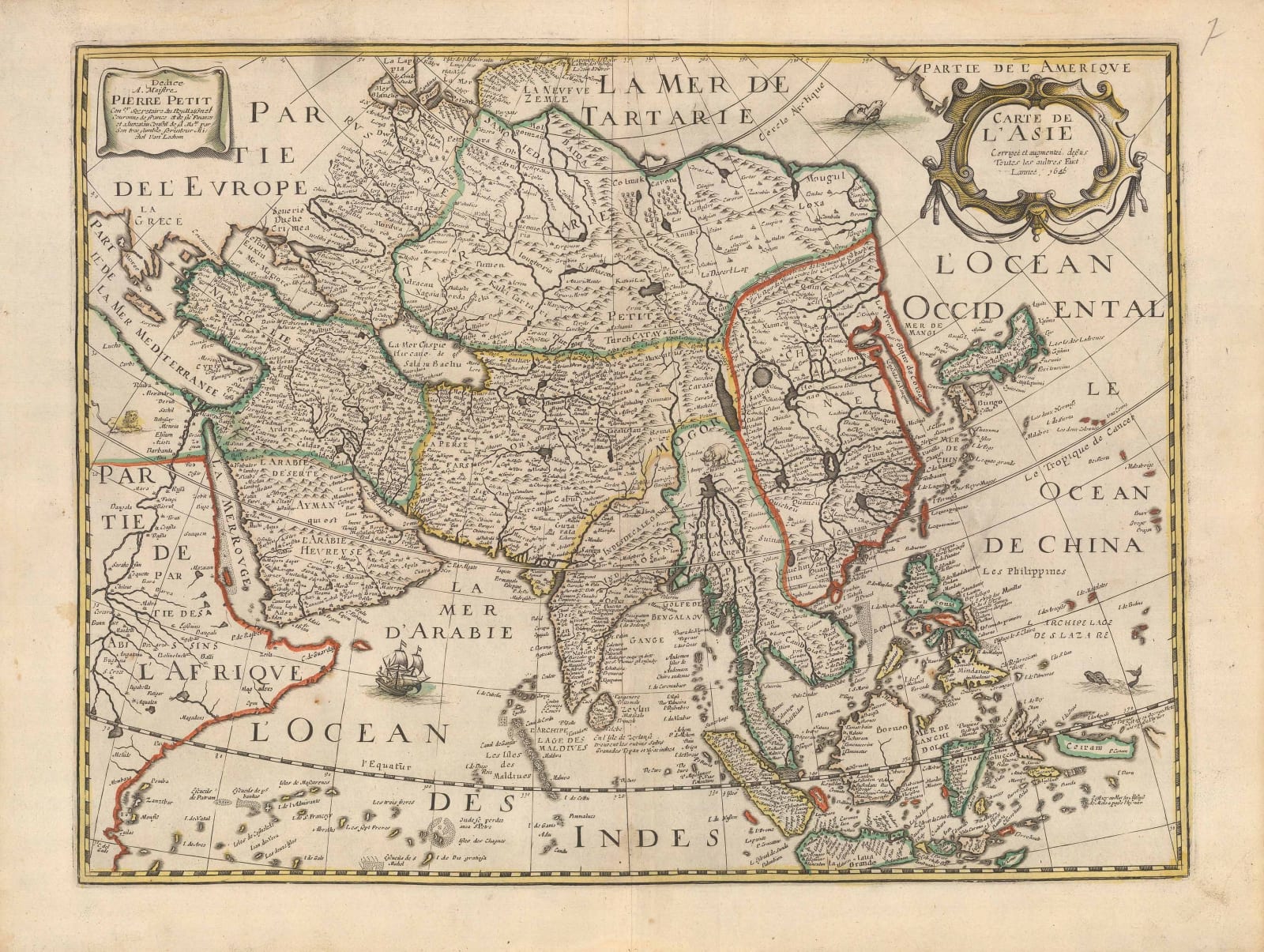 Michel van Lochom, Early map of Asia, 1646