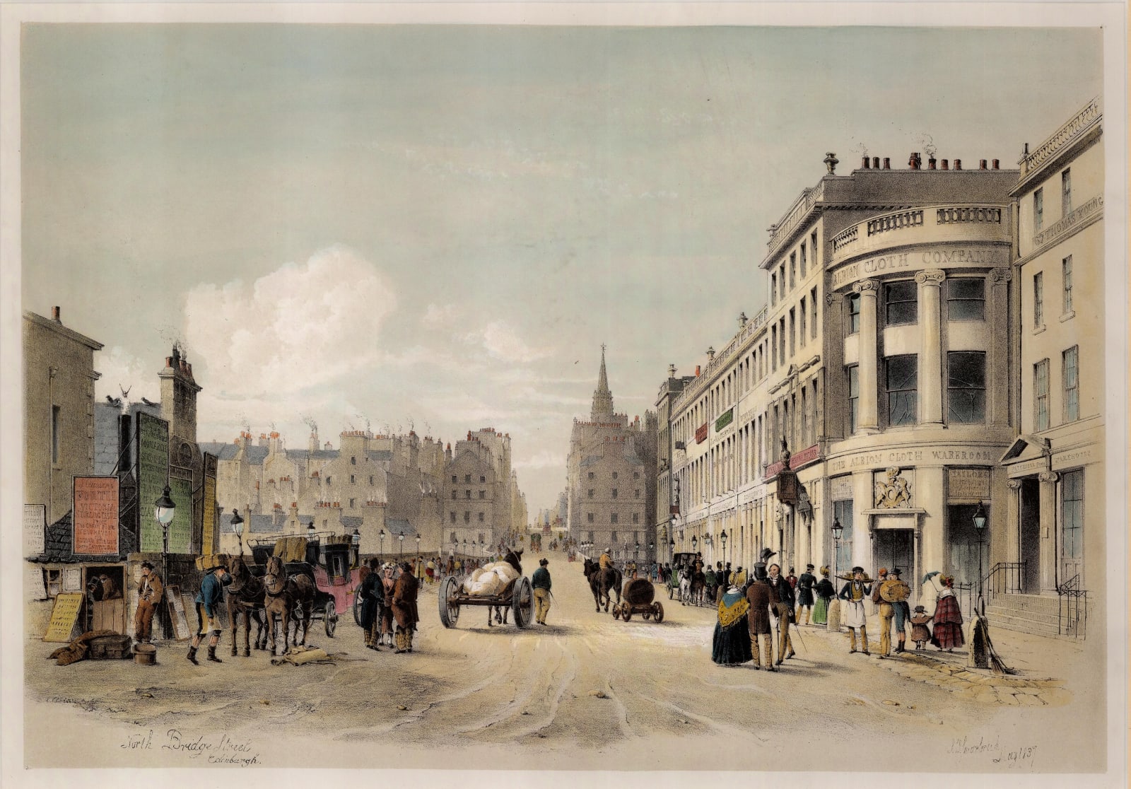 Samuel Swarbreck, Scotland - Edinburgh, North Bridge Street, 1837