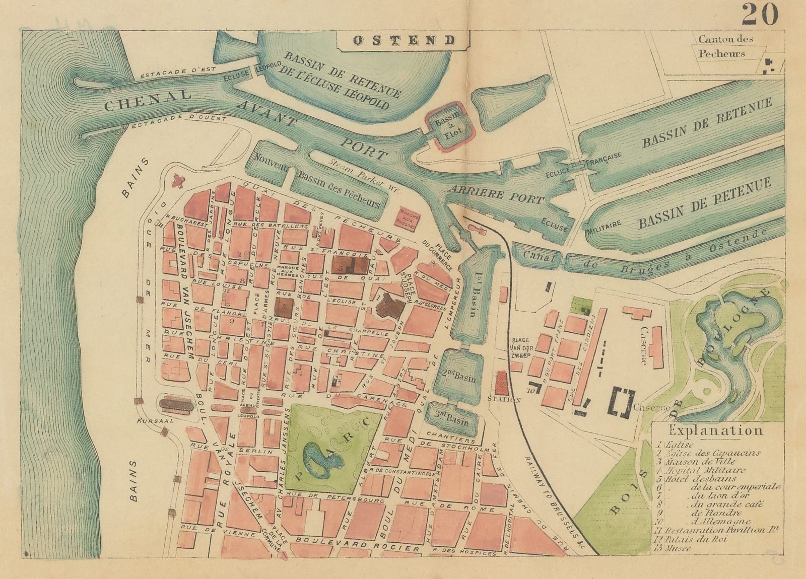 Karl Baedeker, Ostend (Oostende), 1890 c.