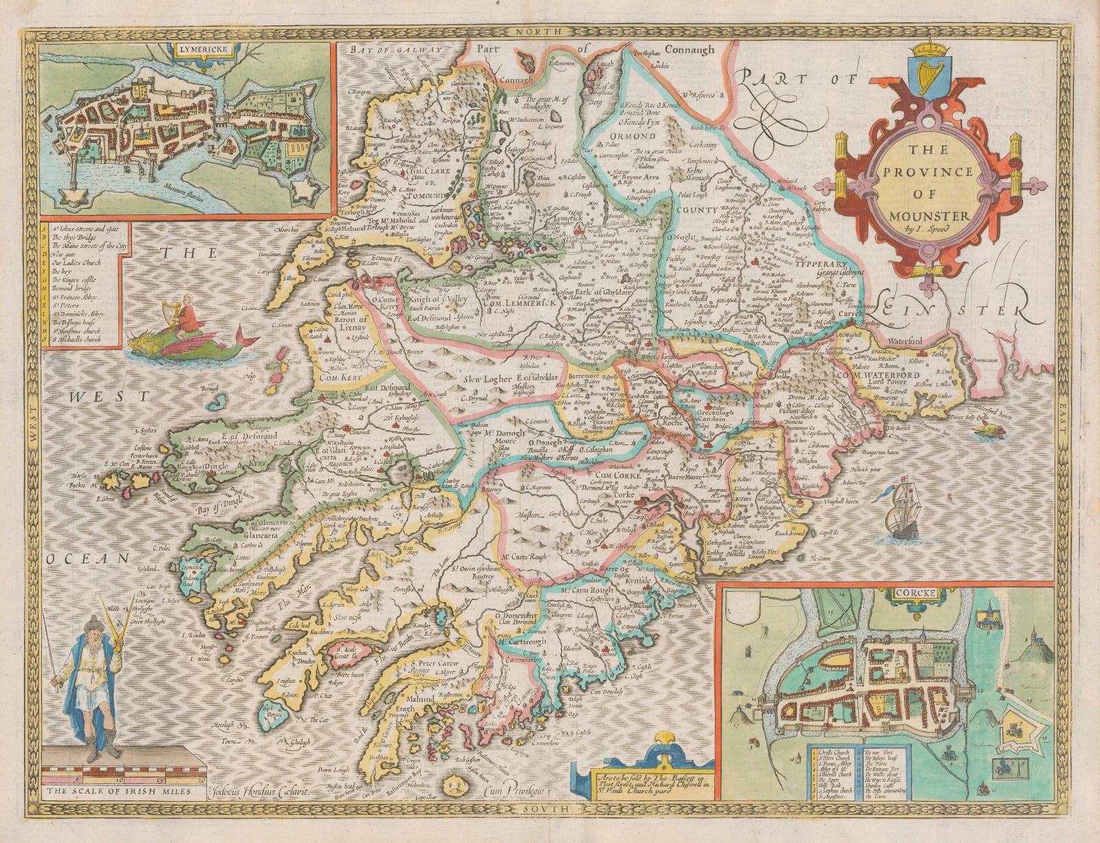 John Speed, The Province of Munster, 1676