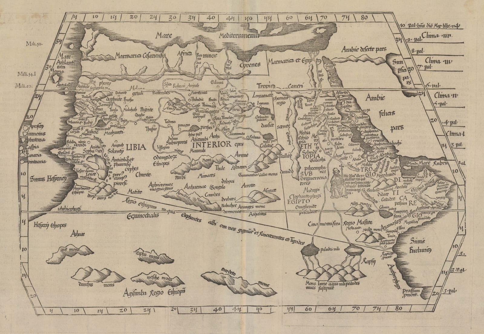 Claudius Ptolemy & Laurent Fries, Africa according to Ptolemy, 1535