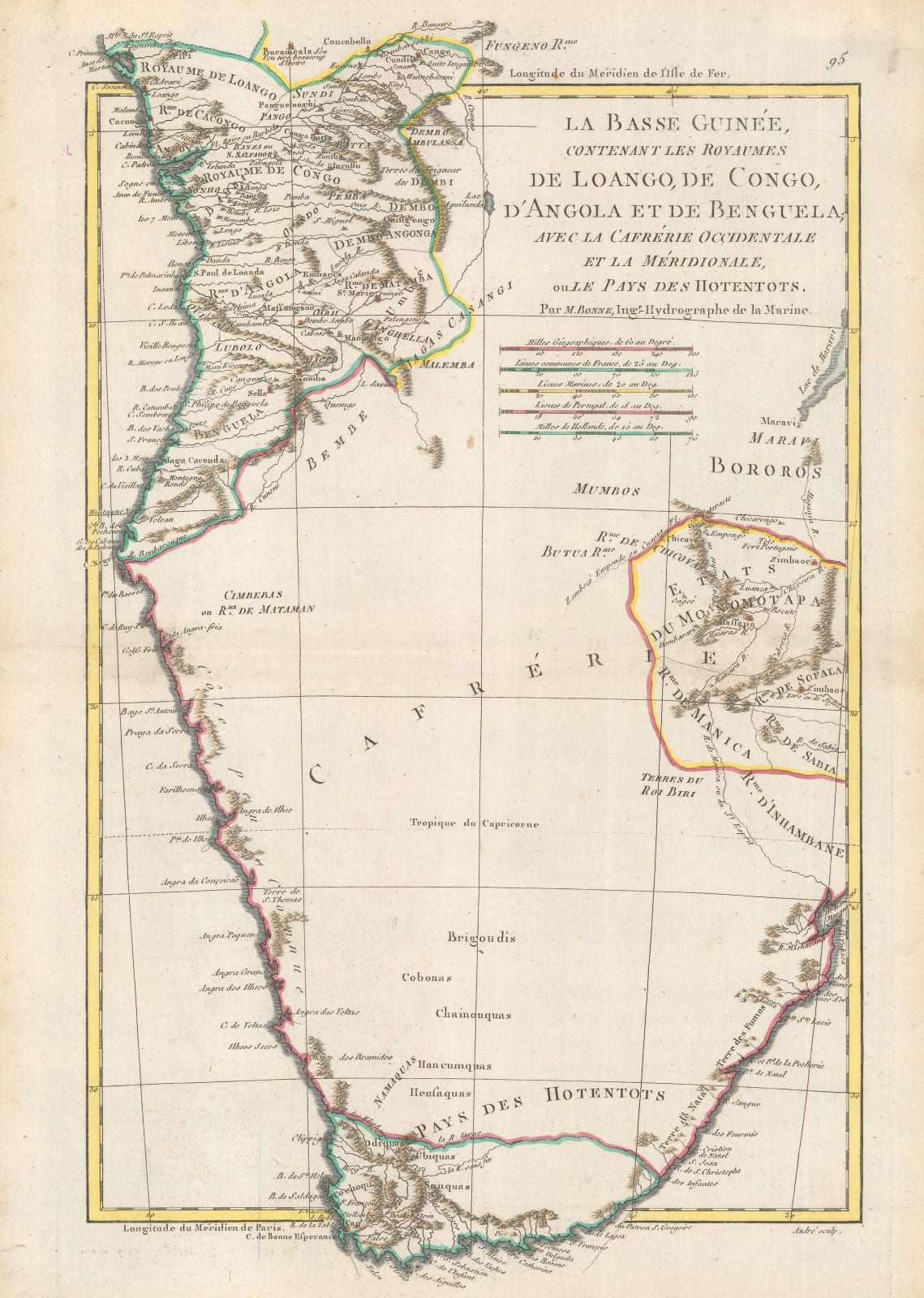 Rigobert Bonne, Southern Africa, 1790 c.