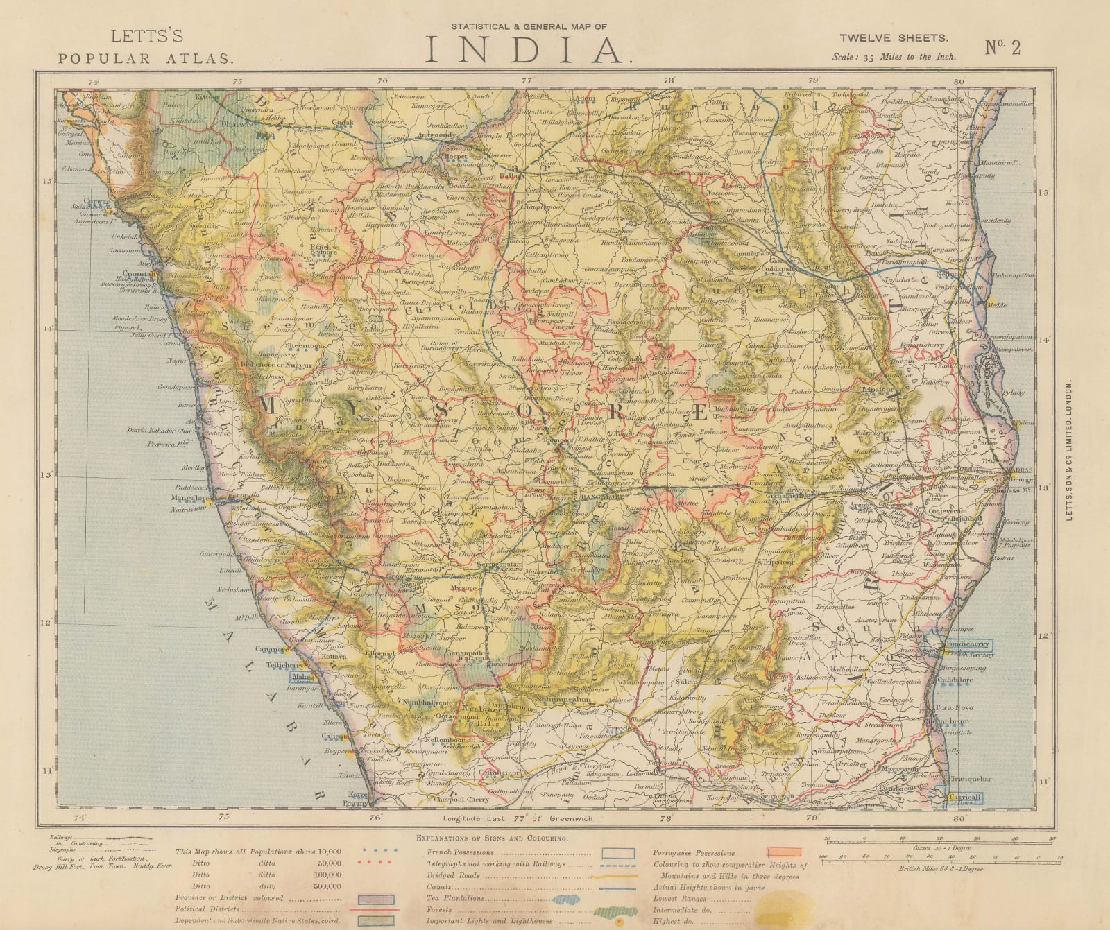 Letts & Son, Southern India, 1882