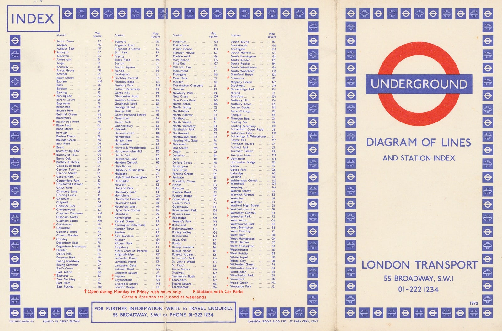 Paul E. Garbutt, London Underground Map, 1970