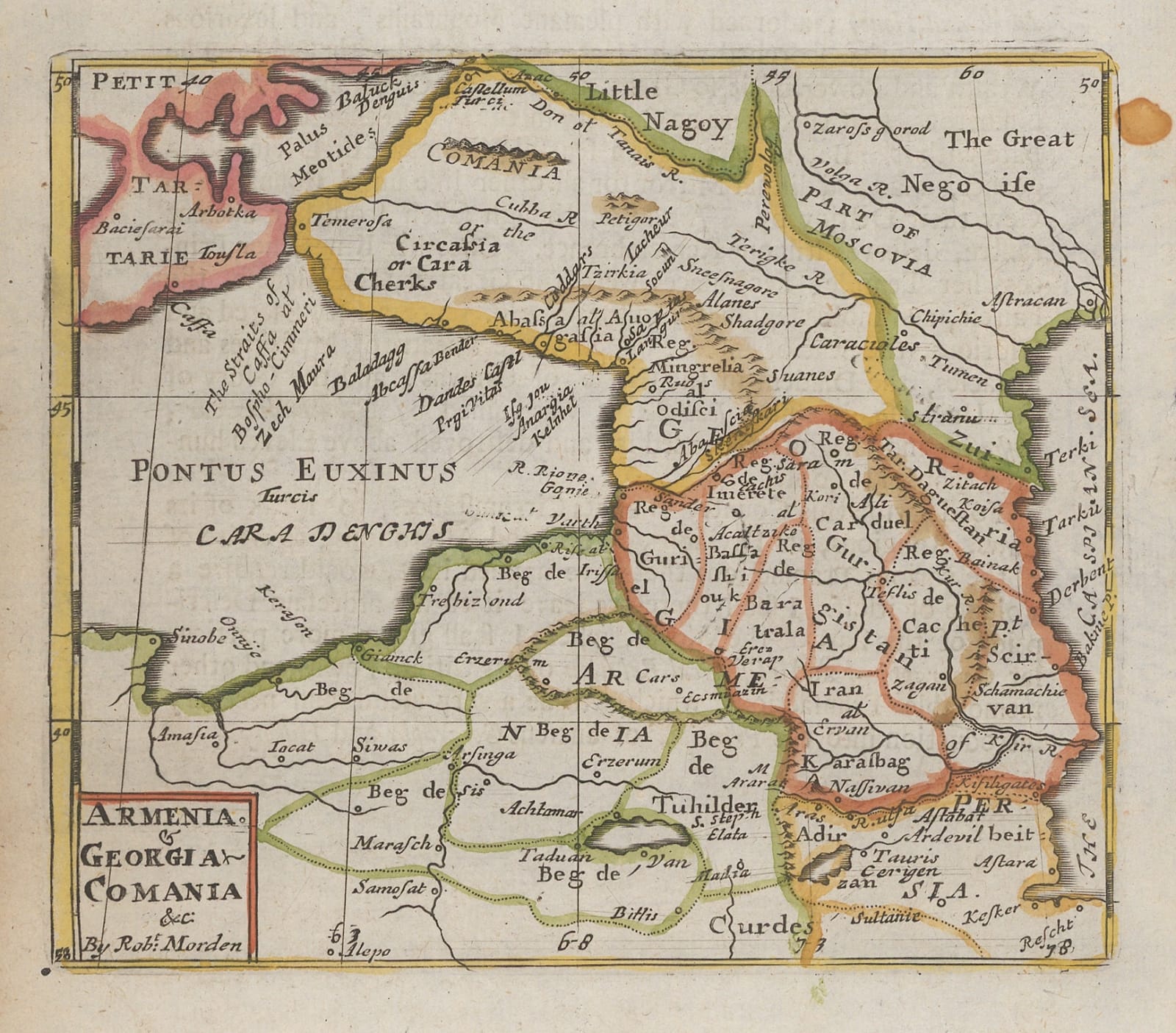 Robert Morden, Armenia & Georgia-Comania, 1688