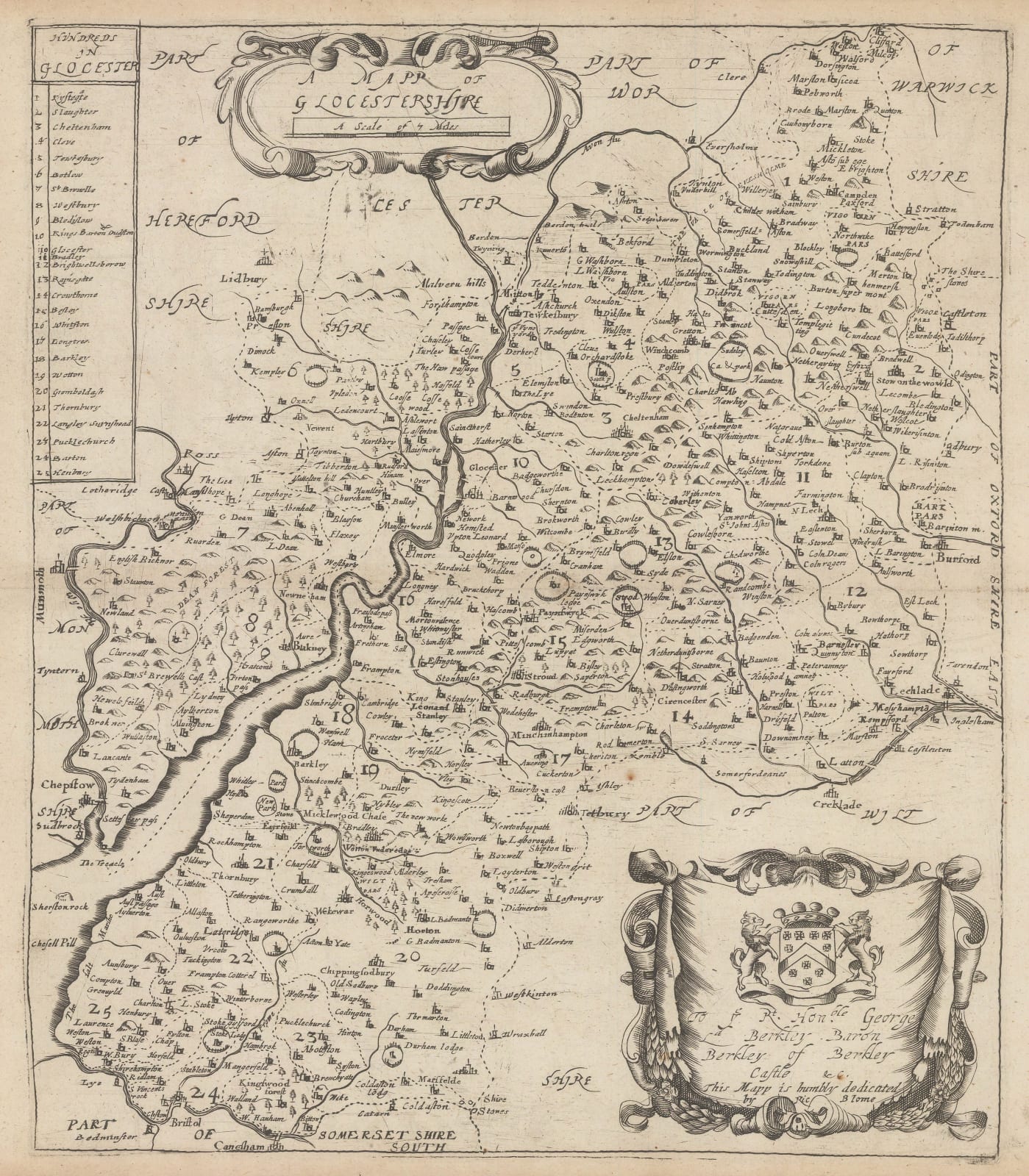 Richard Blome, A Mapp of Glocestershire, 1673
