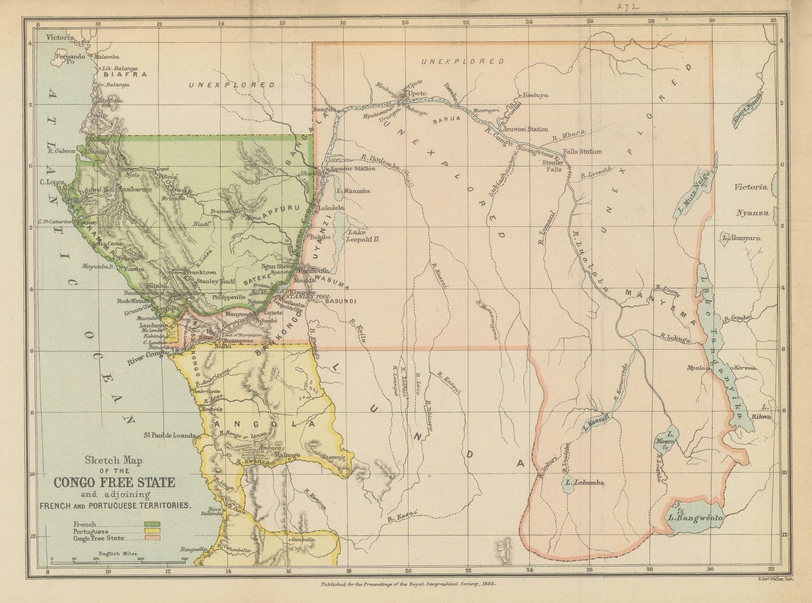 Royal Geographical Society (RGS), Congo Free State, Angola & Gabon, 1885