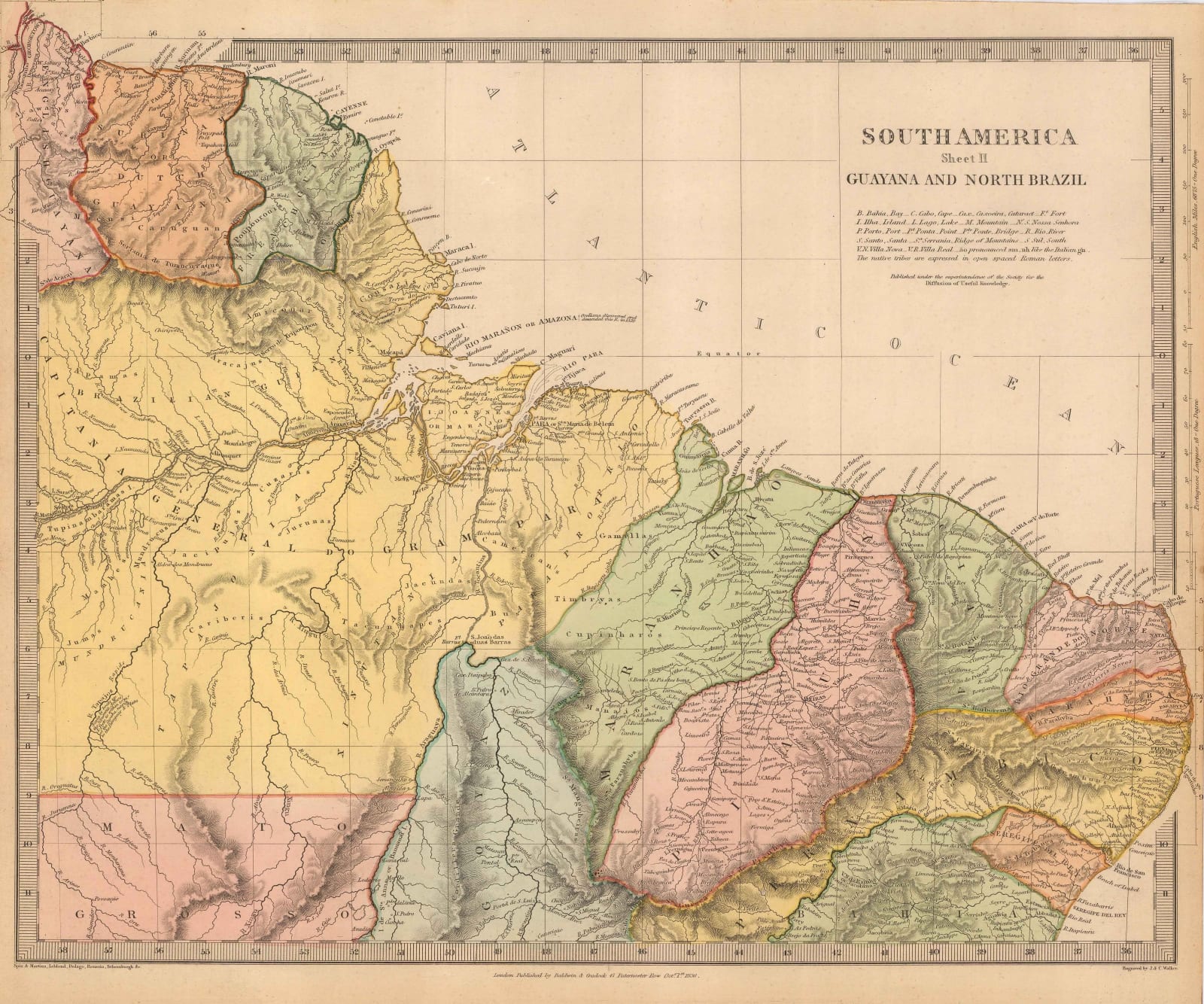 Society for the Diffusion of Useful Knowledge (SDUK), Guyana, Suriname, French Guiana and northern Brazil, 1860 c.