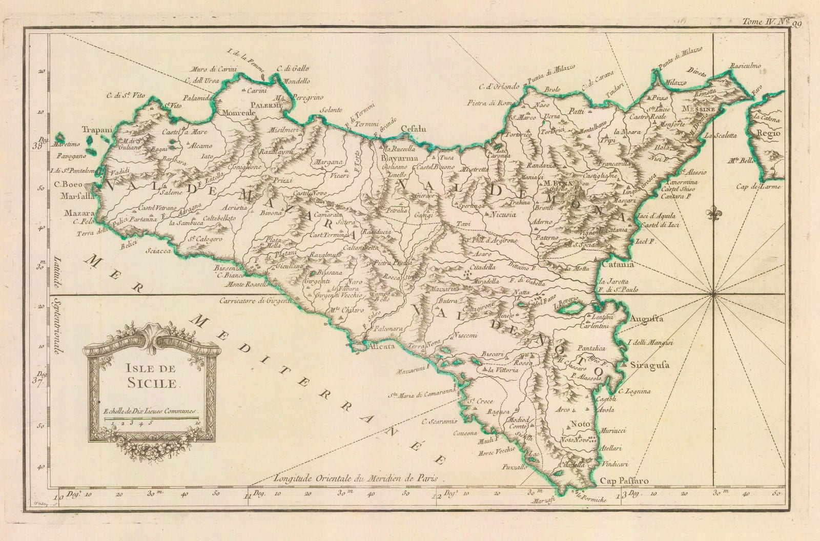 Jacques-Nicolas Bellin, Sicily, 1764