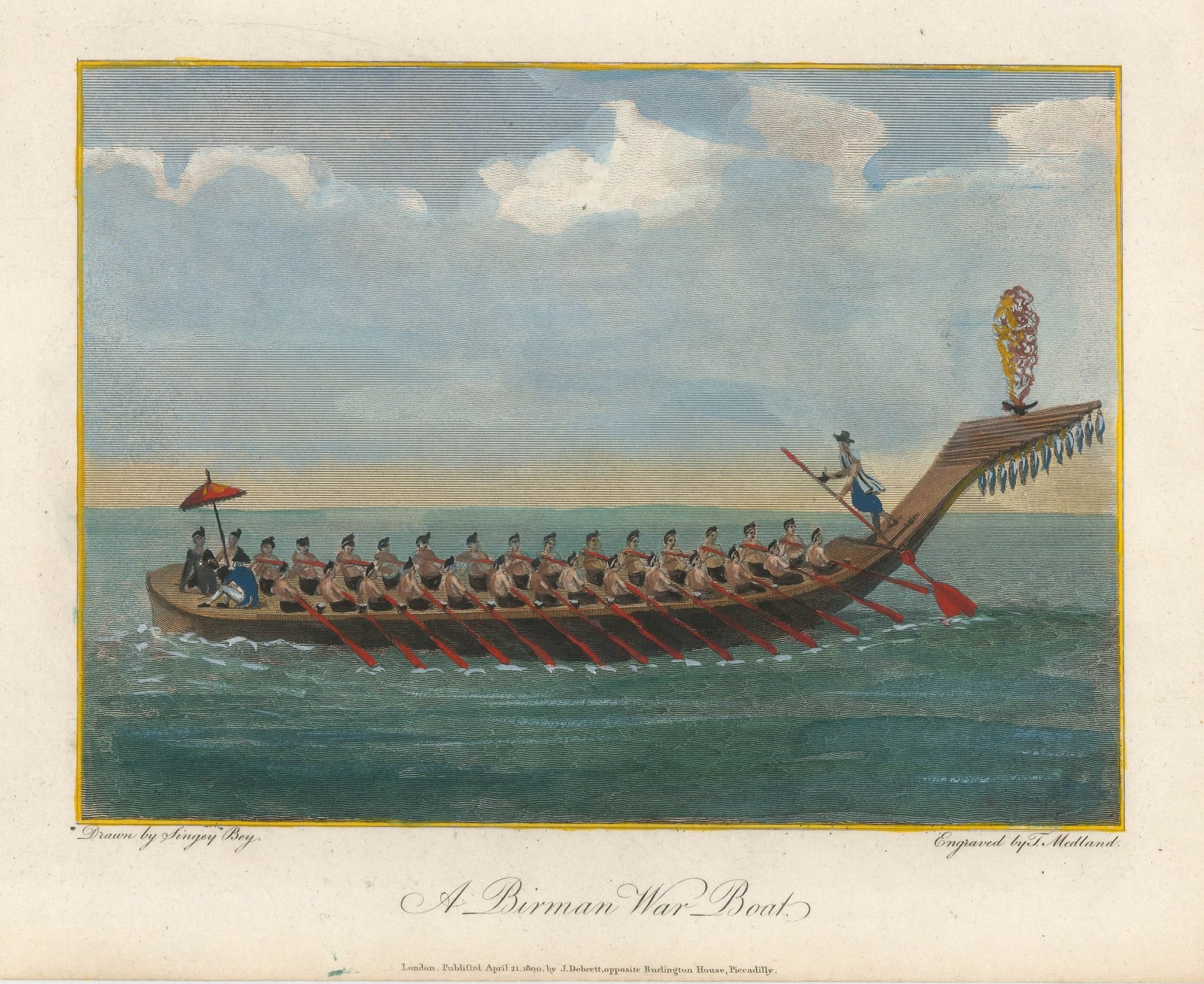 Lt Col Michael Symes, Burma - Burmese War Boat , 1800