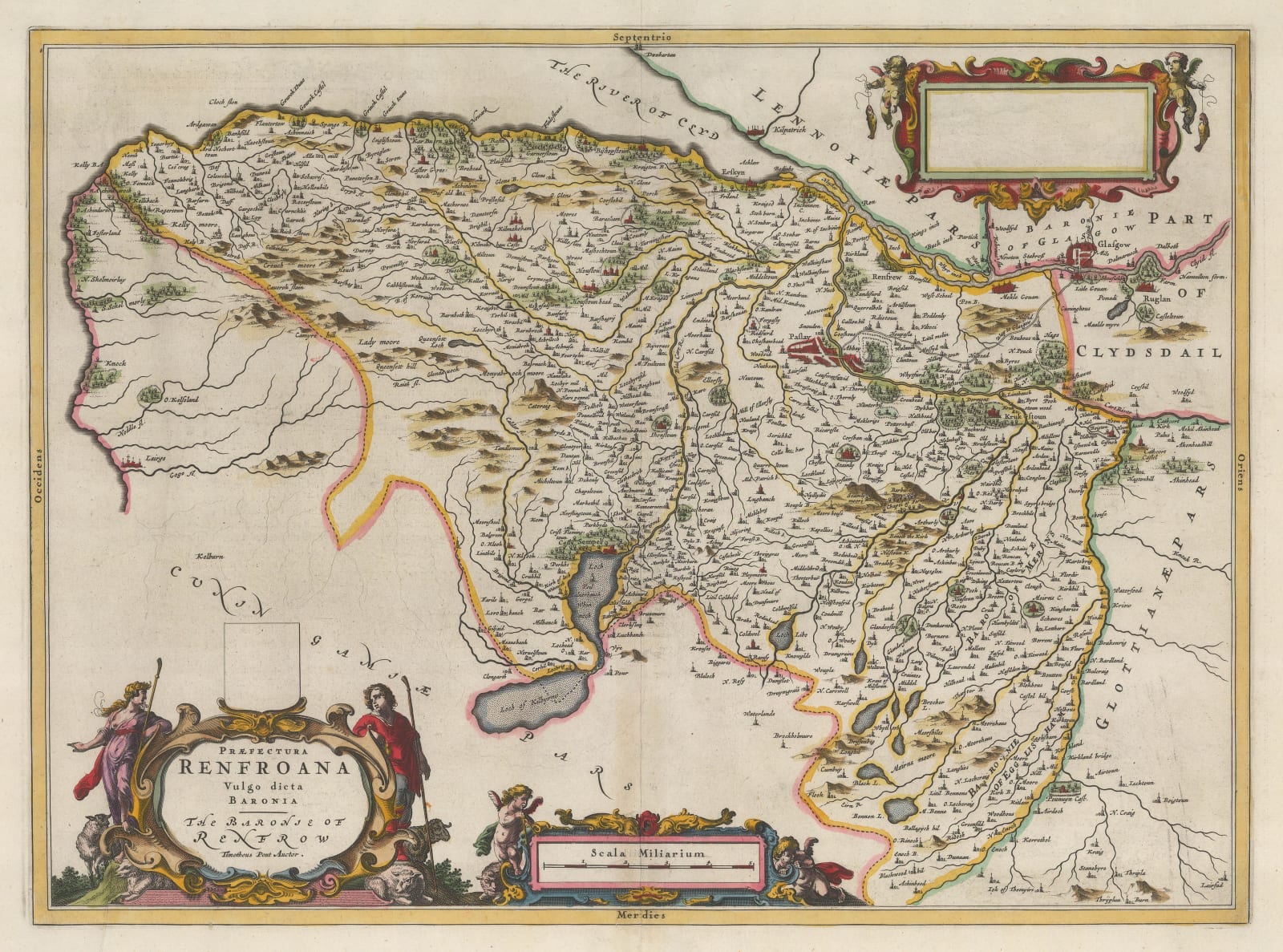 Willem & Jan Blaeu, Praefectura Renfroana Vulgo dicta Baronia, 1654