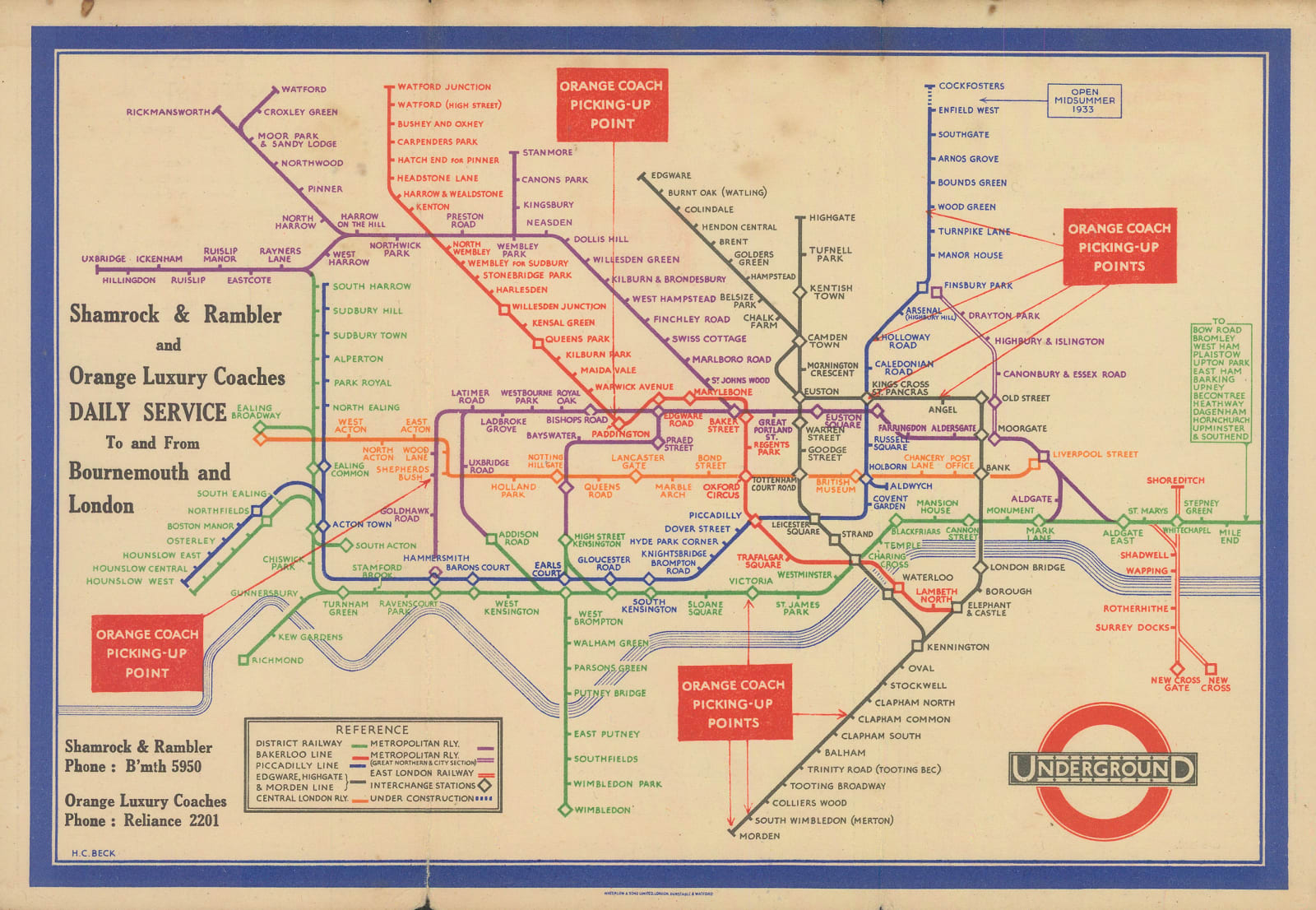 Harry Beck, Orange Coaches Variant - April, 1933