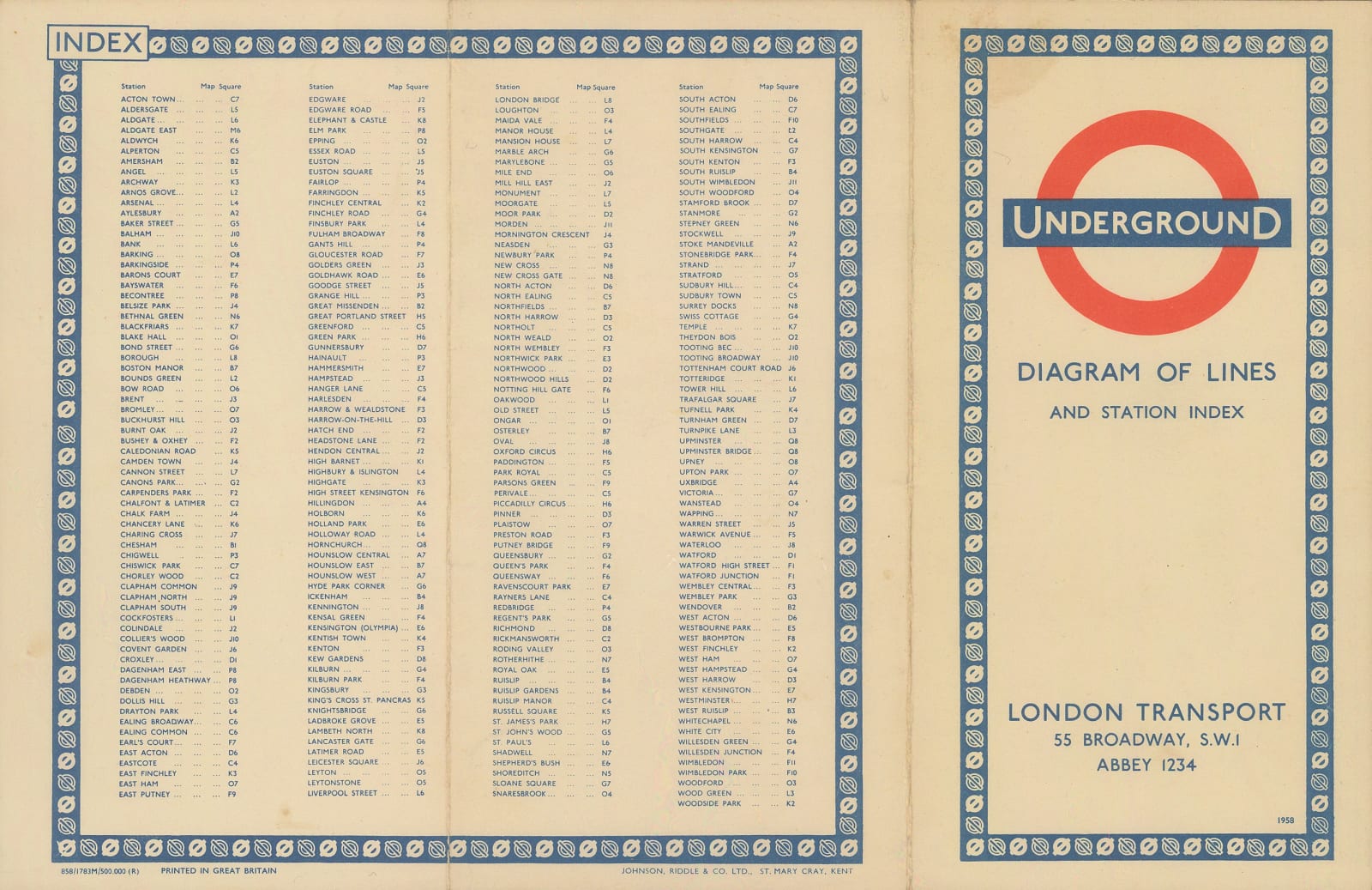 Harry Beck, London Underground Map, 1958