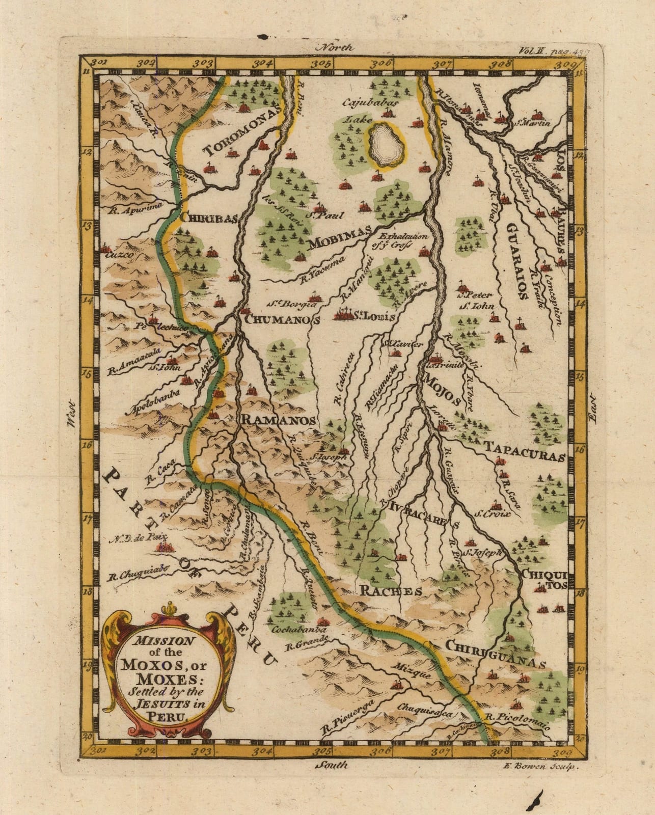 Emanuel Bowen, Mission of the Moxos or Moxes, 1762