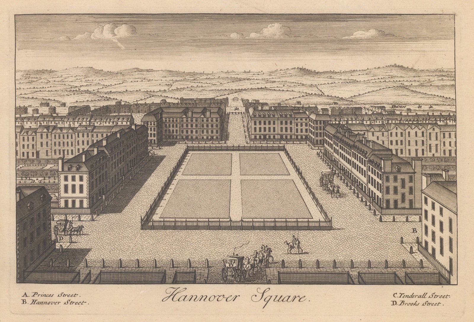 John Stow, London - Hannover Square, 1750 c.