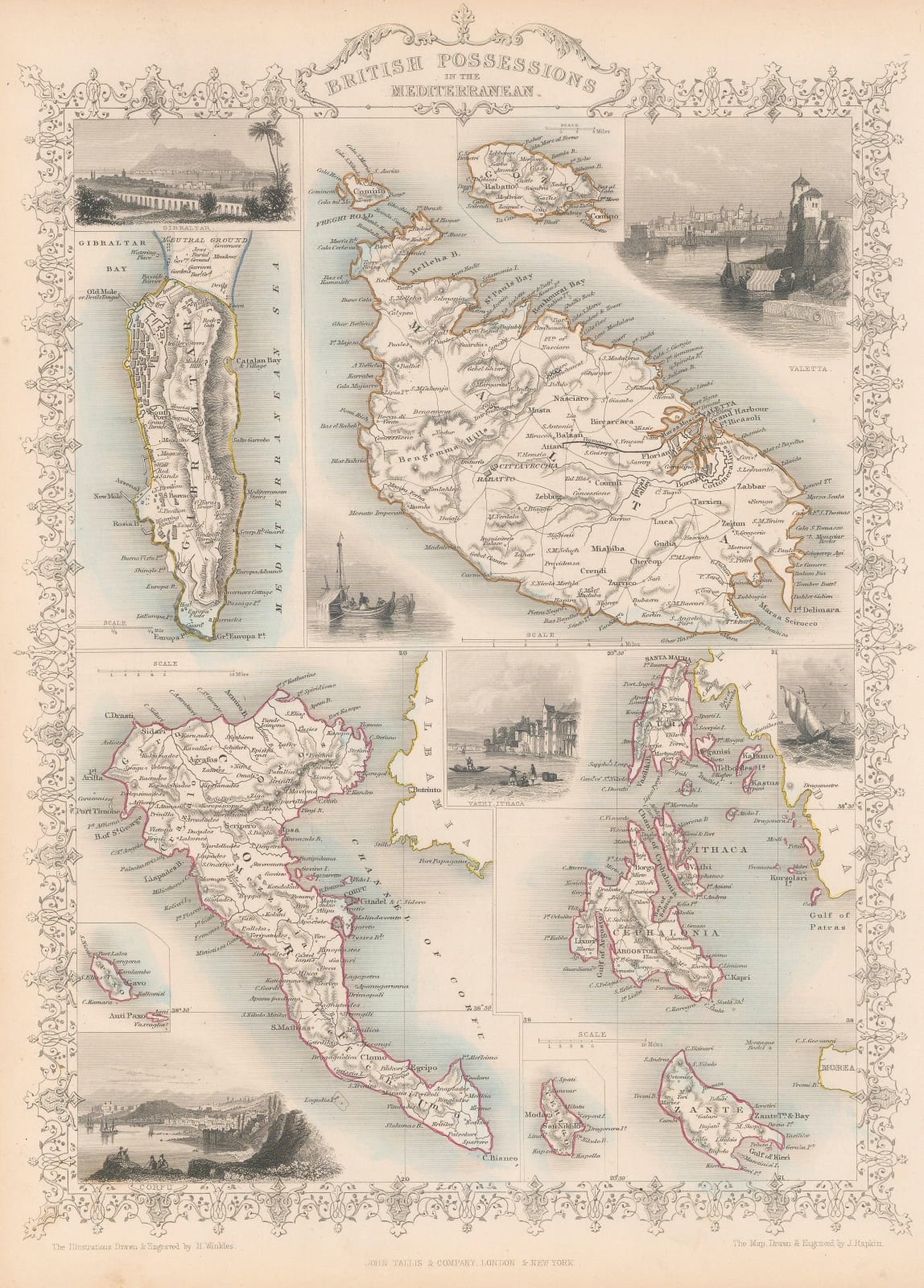 John Tallis, British Possessions on the Mediterranean, 1851