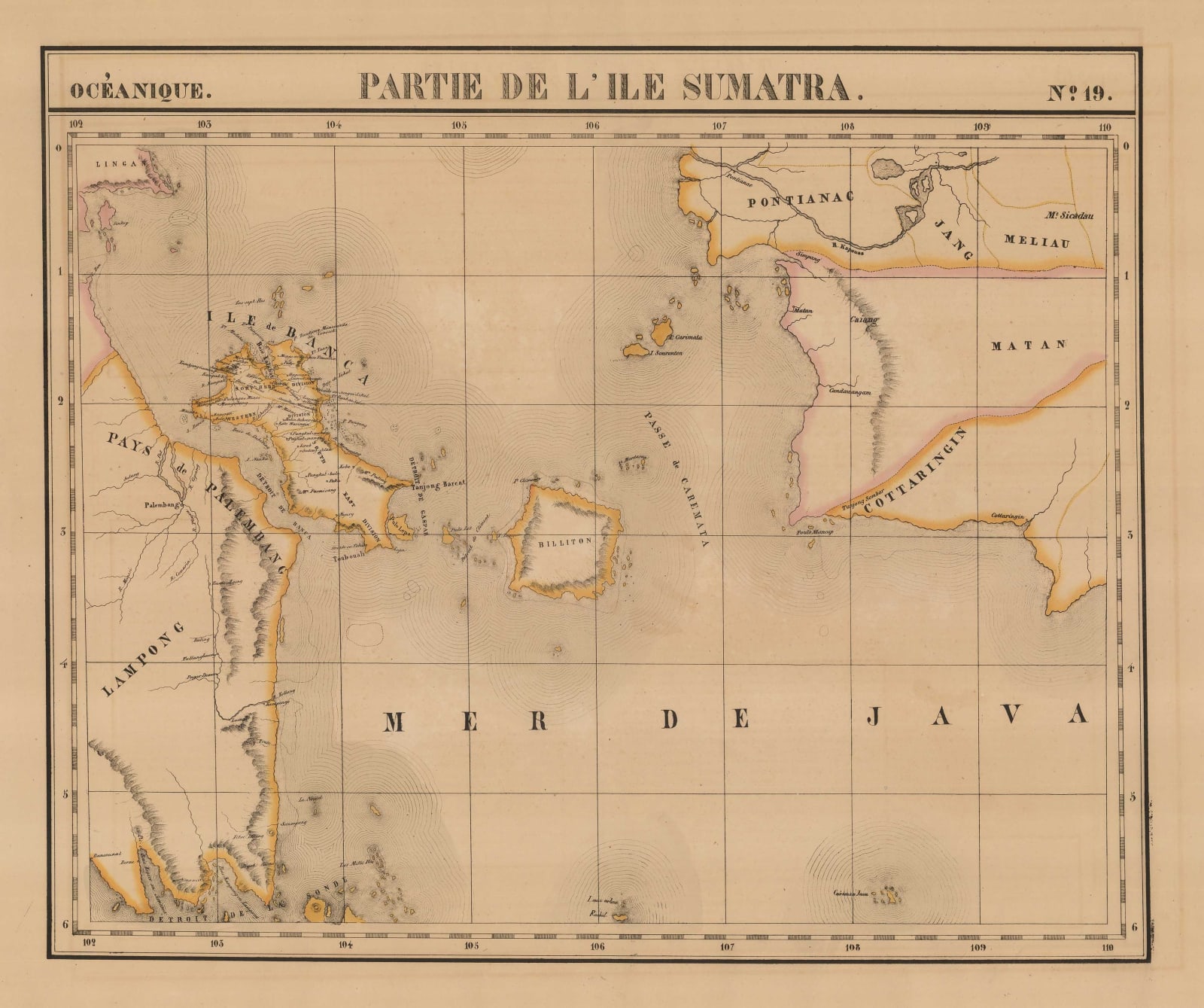 Philippe Vandermaelen, South-eastern Sumatra and south-western Borneo, 1827
