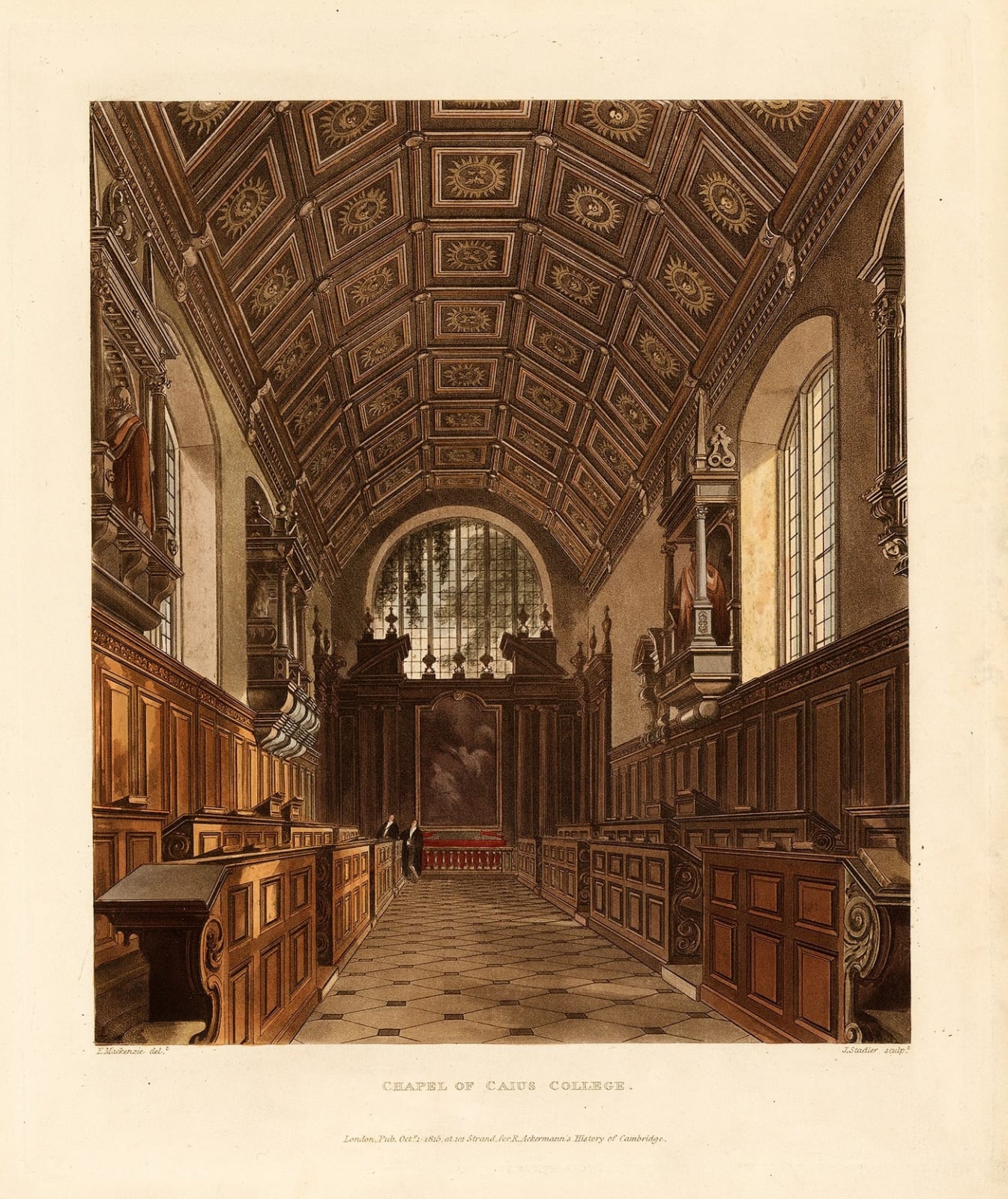 Rudolph Ackermann, Cambridge University - Gonville & Caius College Chapel, 1815
