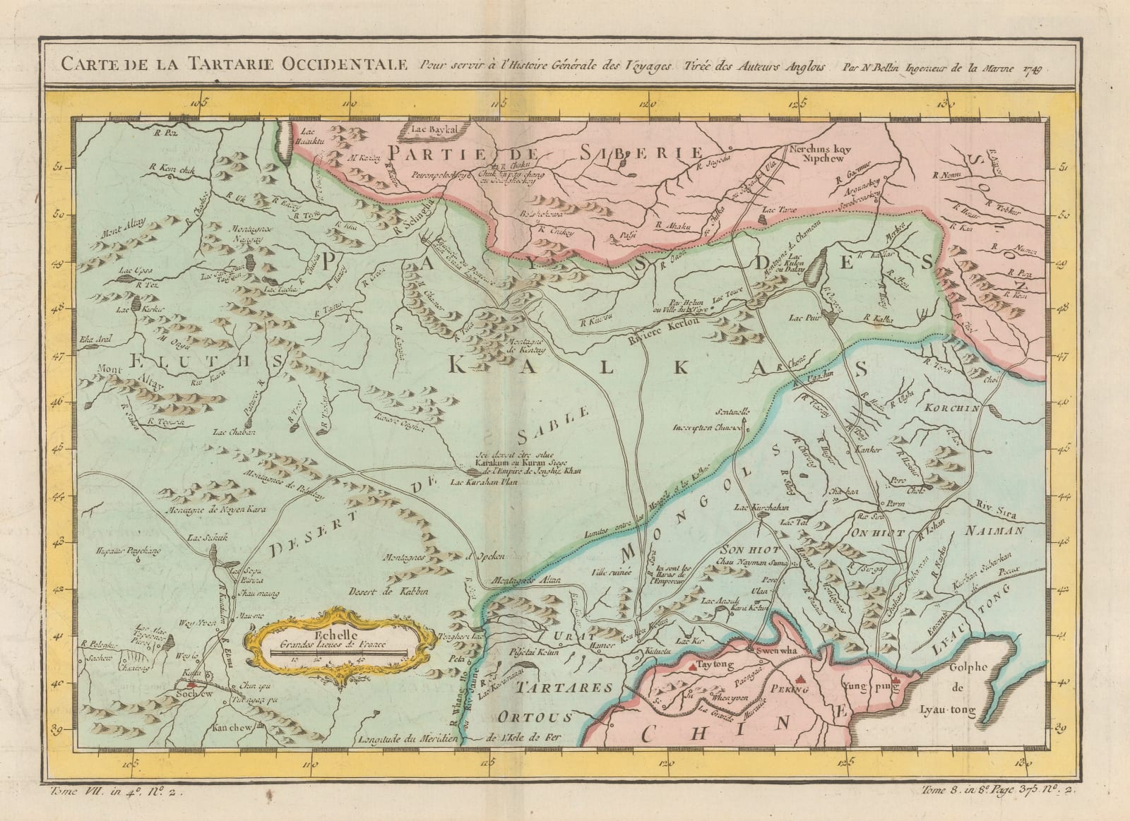 Jacques-Nicolas Bellin, Mongolia, 1750 c.