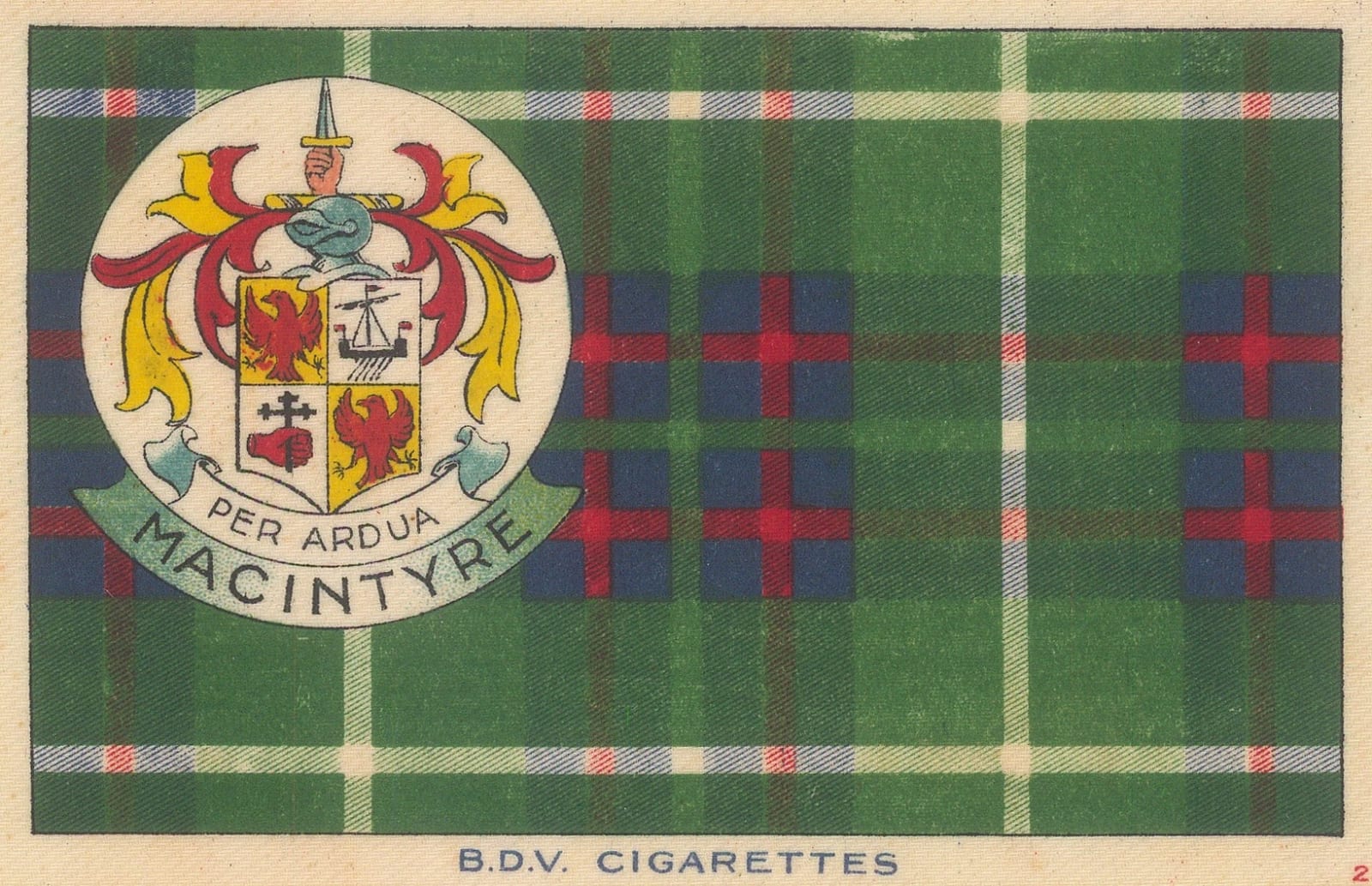 BDV Cigarettes, Arms - MacIntyre tartan, 1910